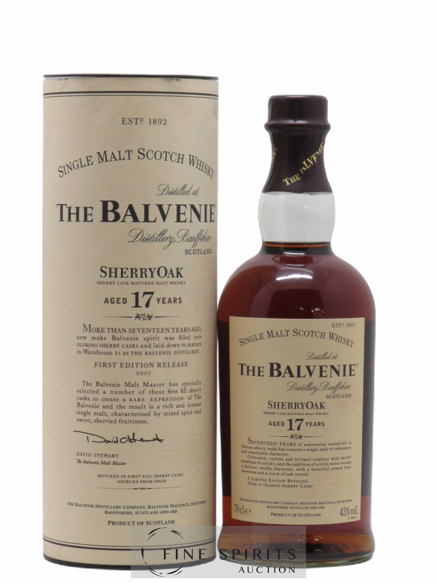 Balvenie The 17 years Of. Sherry Oak First Release 2007 Limited Edition