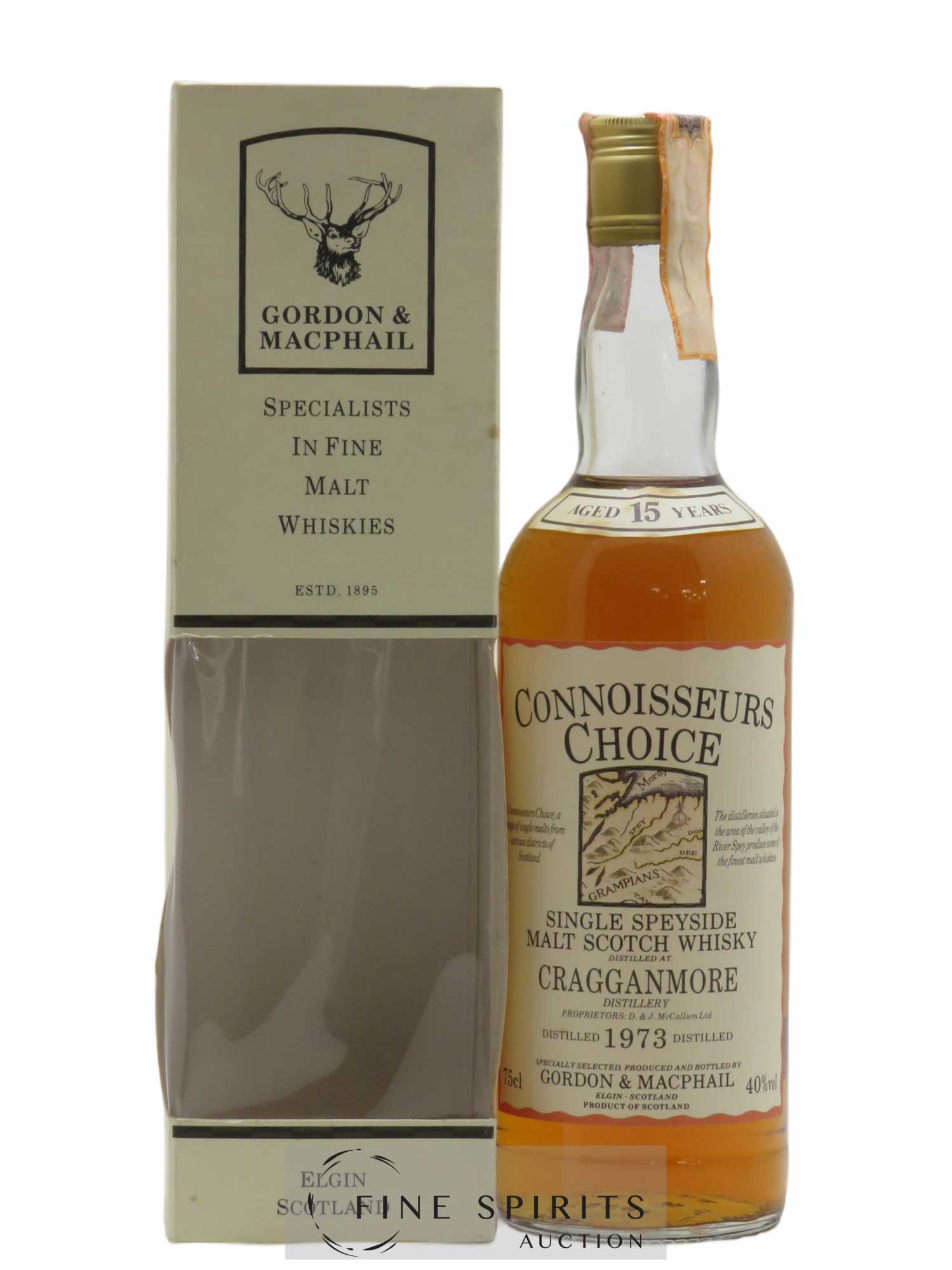 Cragganmore 15 years 1973 Gordon & MacPhail Old Map Label Connoisseurs Choice