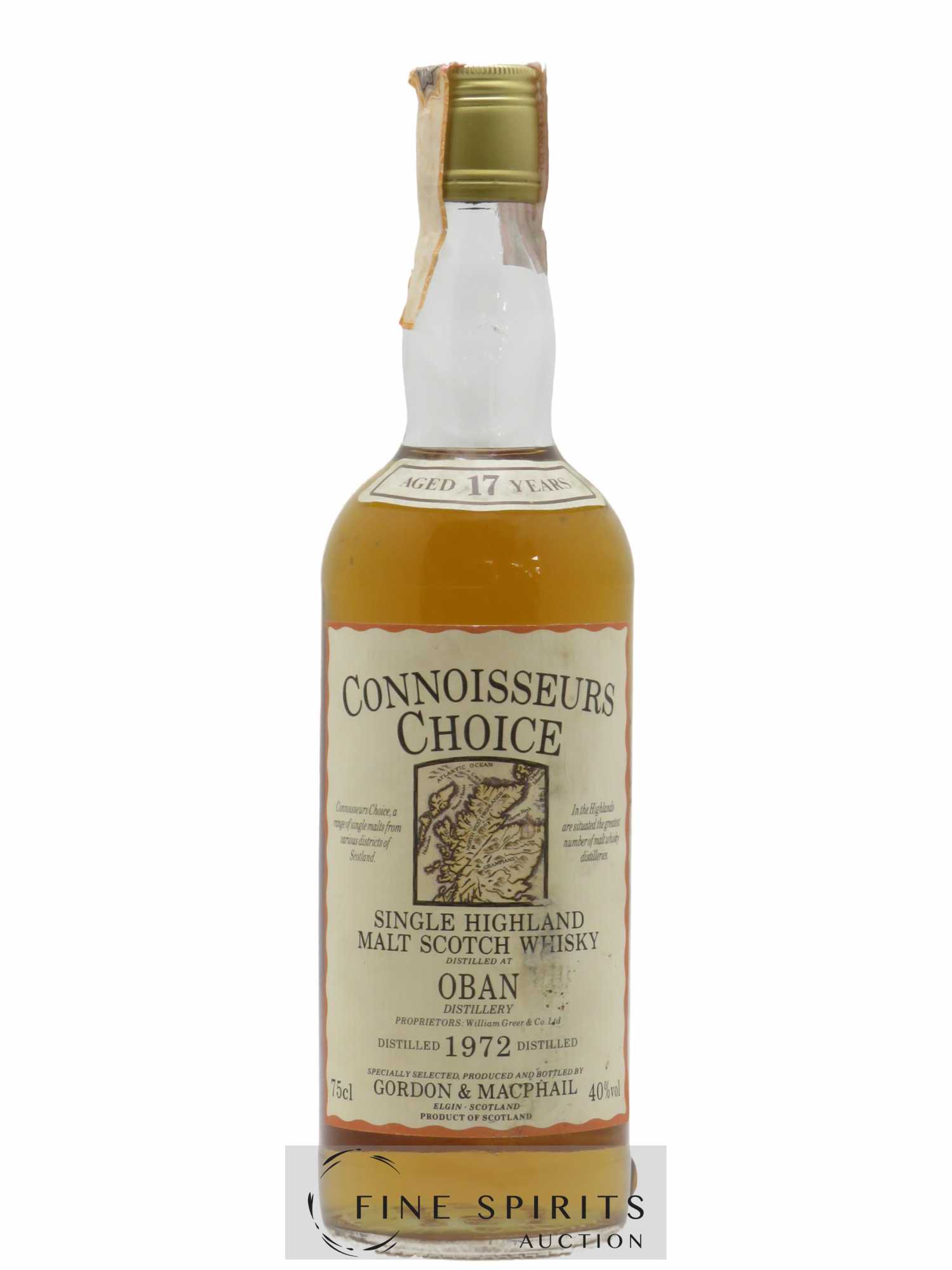 Oban 17 years 1972 Gordon & MacPhail Old Map Label Connoisseurs Choice