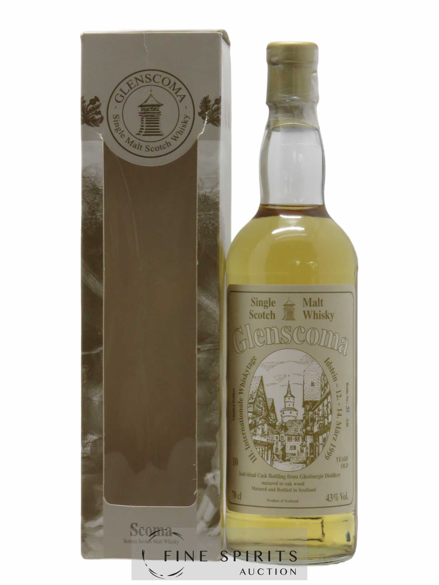 Glenburgie 10 years Of. III.Internationale Whiskytage, 14 Mars 1999 Limited Edition 120 Bottles Glenscoma