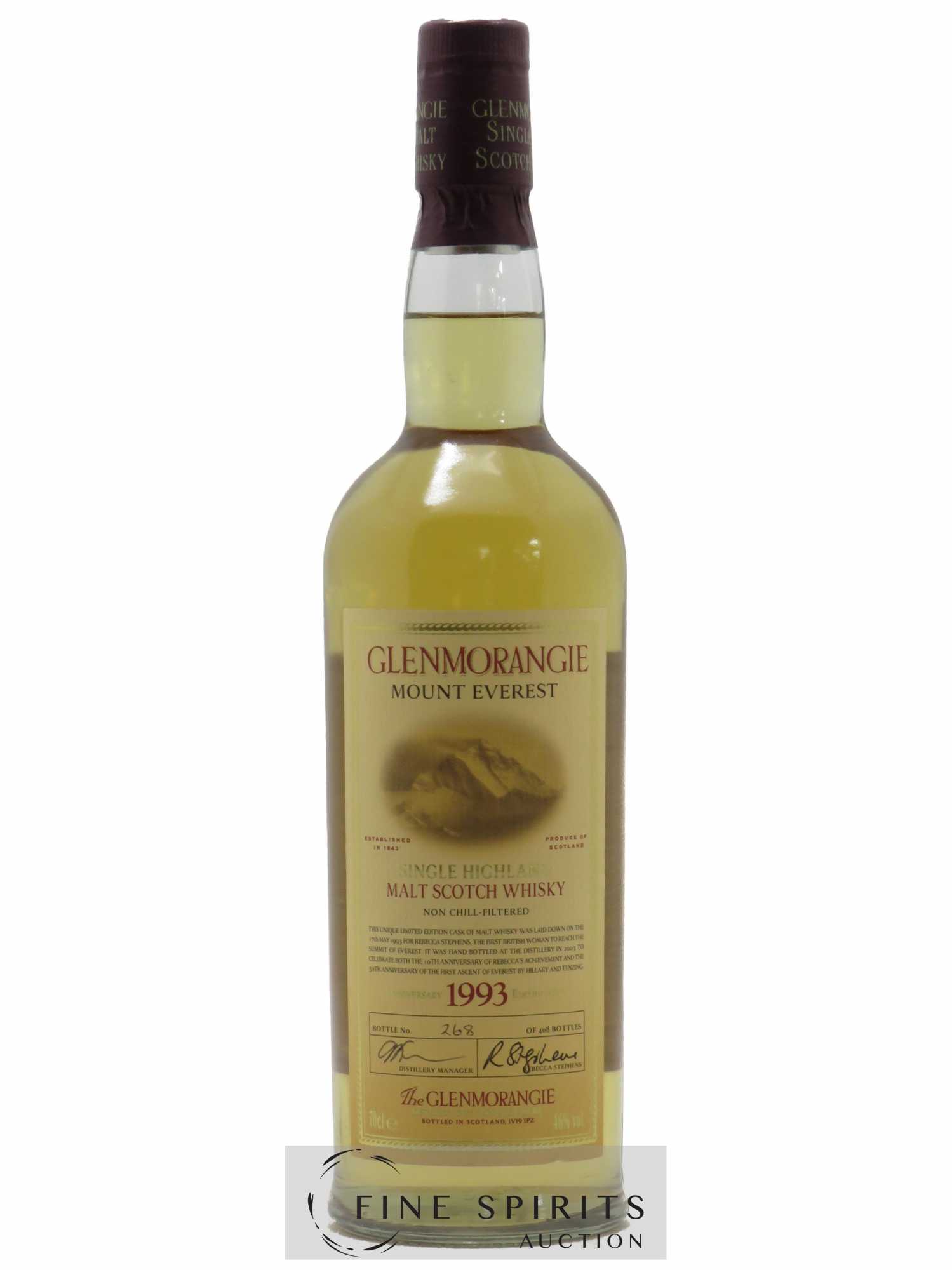 Glenmorangie 1993 Of. Anniversary Edition Malt Limited Edition 408 Bottles Rebecca Stephens Mount Everest