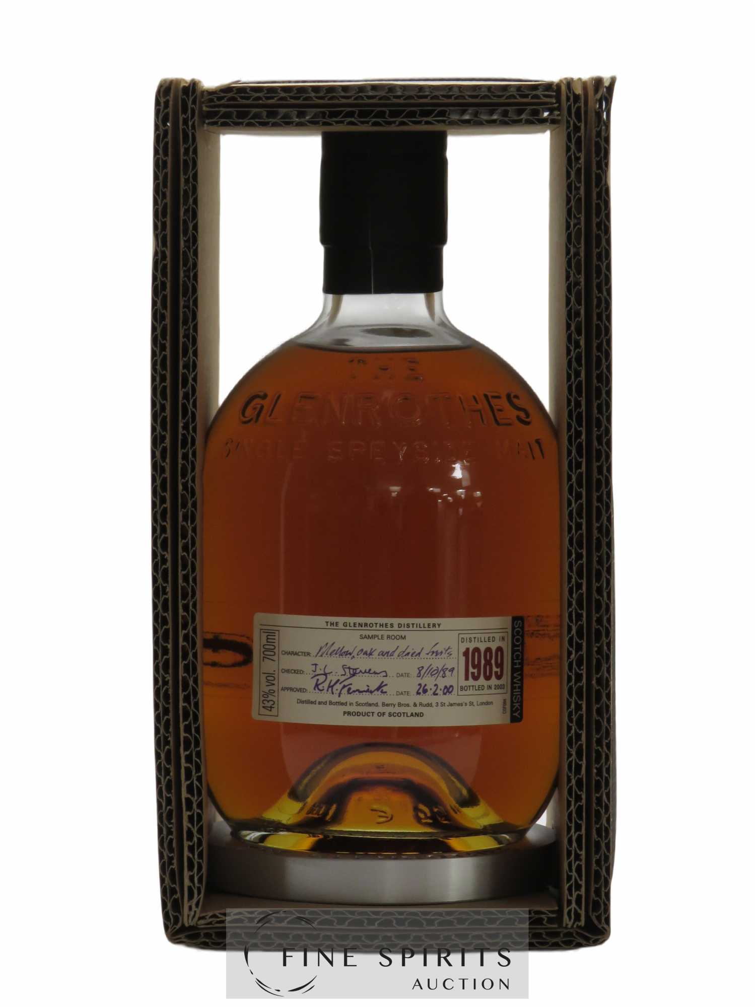 Glenrothes 1989 Of. Berry Bros & Rudd bottled in 2003 Sample Room