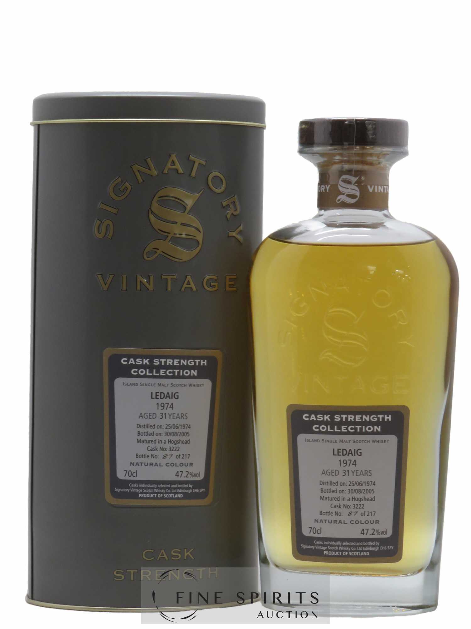 Ledaig 31 years 1974 Signatory Vintage Single Hogshead n°3222 Limited Edition 217 Bottles Cask Strength Collection