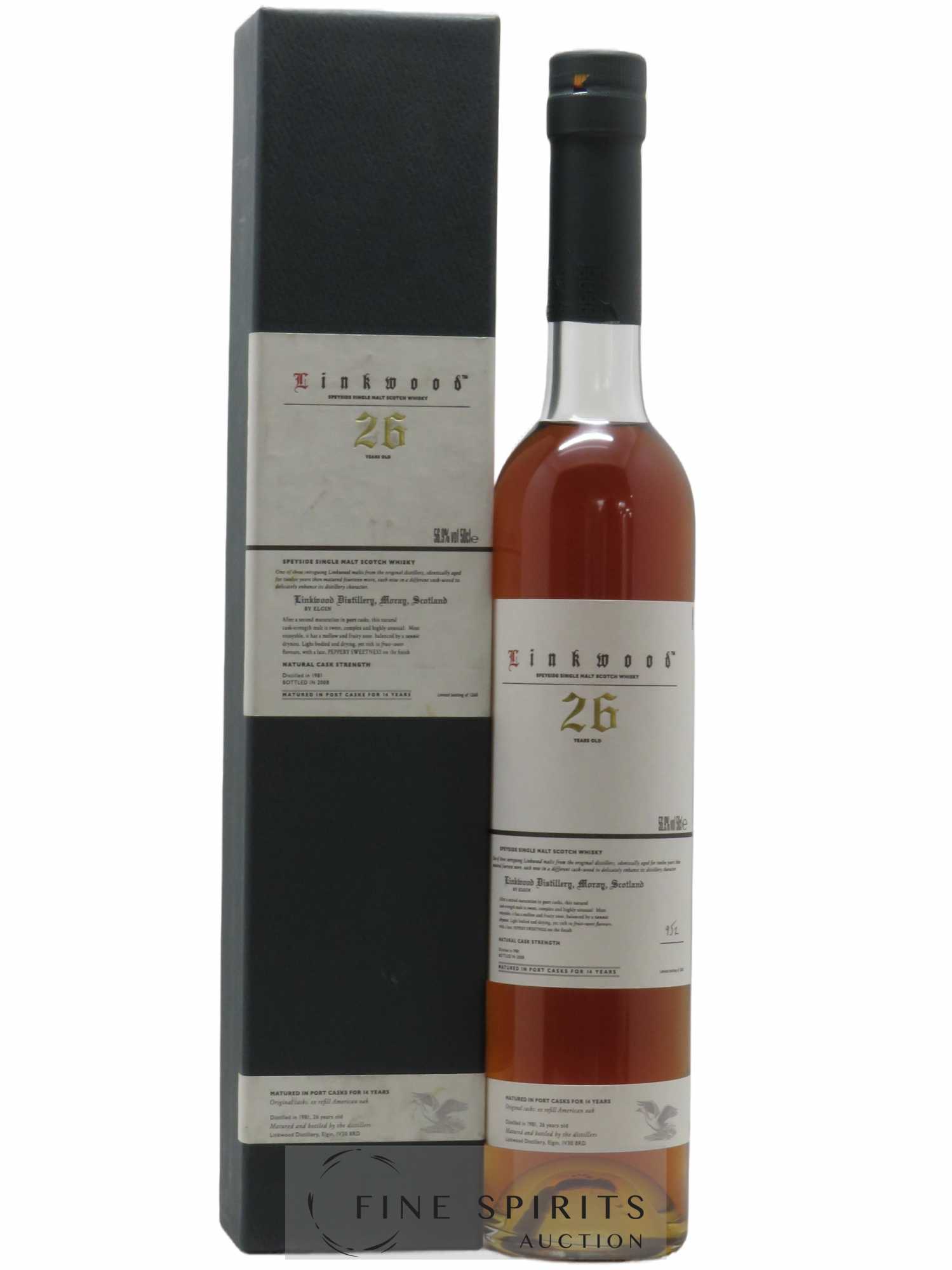 Linkwood 26 years 1981 Of. Port Cask for 14 years Limited Edition 1260 Bottles Natural Cask Strength