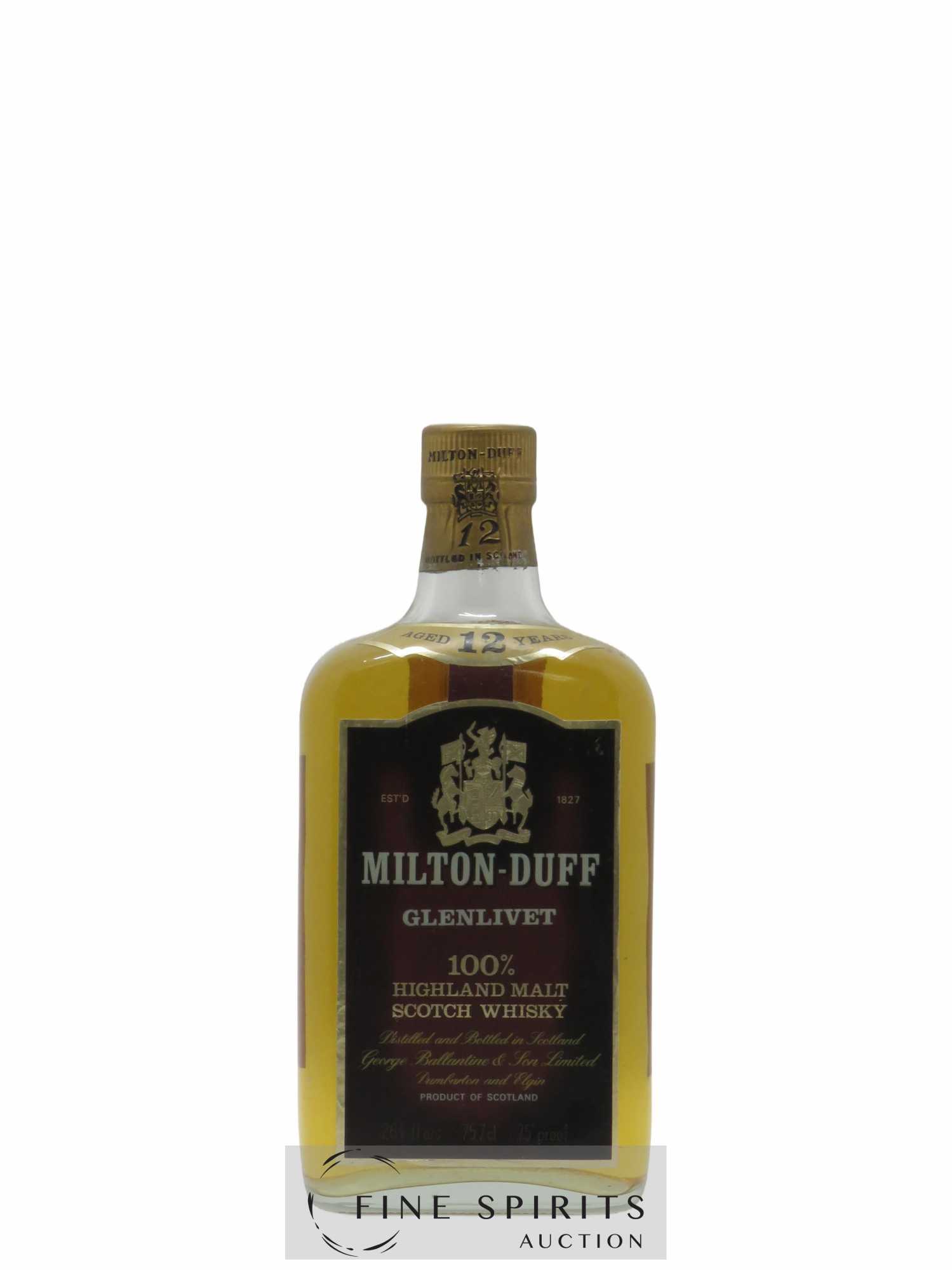 Miltonduff 12 years Of. 75° Proof George Ballantine & Son Ltd Glenlivet 100% Highland Malt