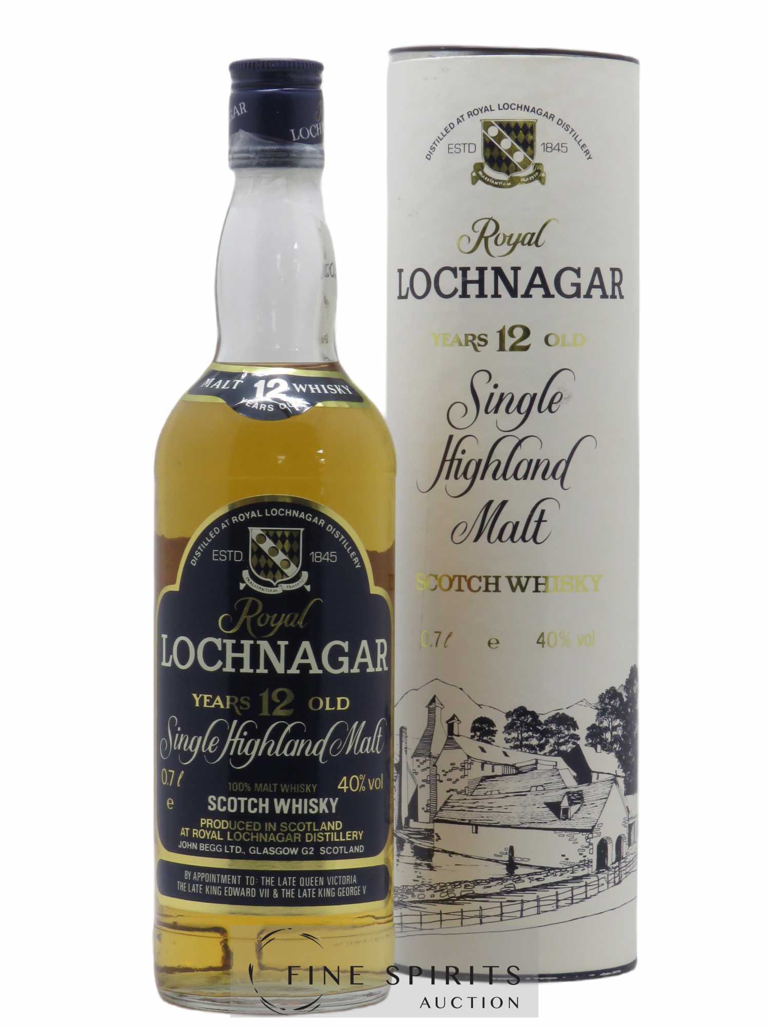 Royal Lochnagar 12 years Of. 100% Malt Whisky John Begg Ltd Glasgow