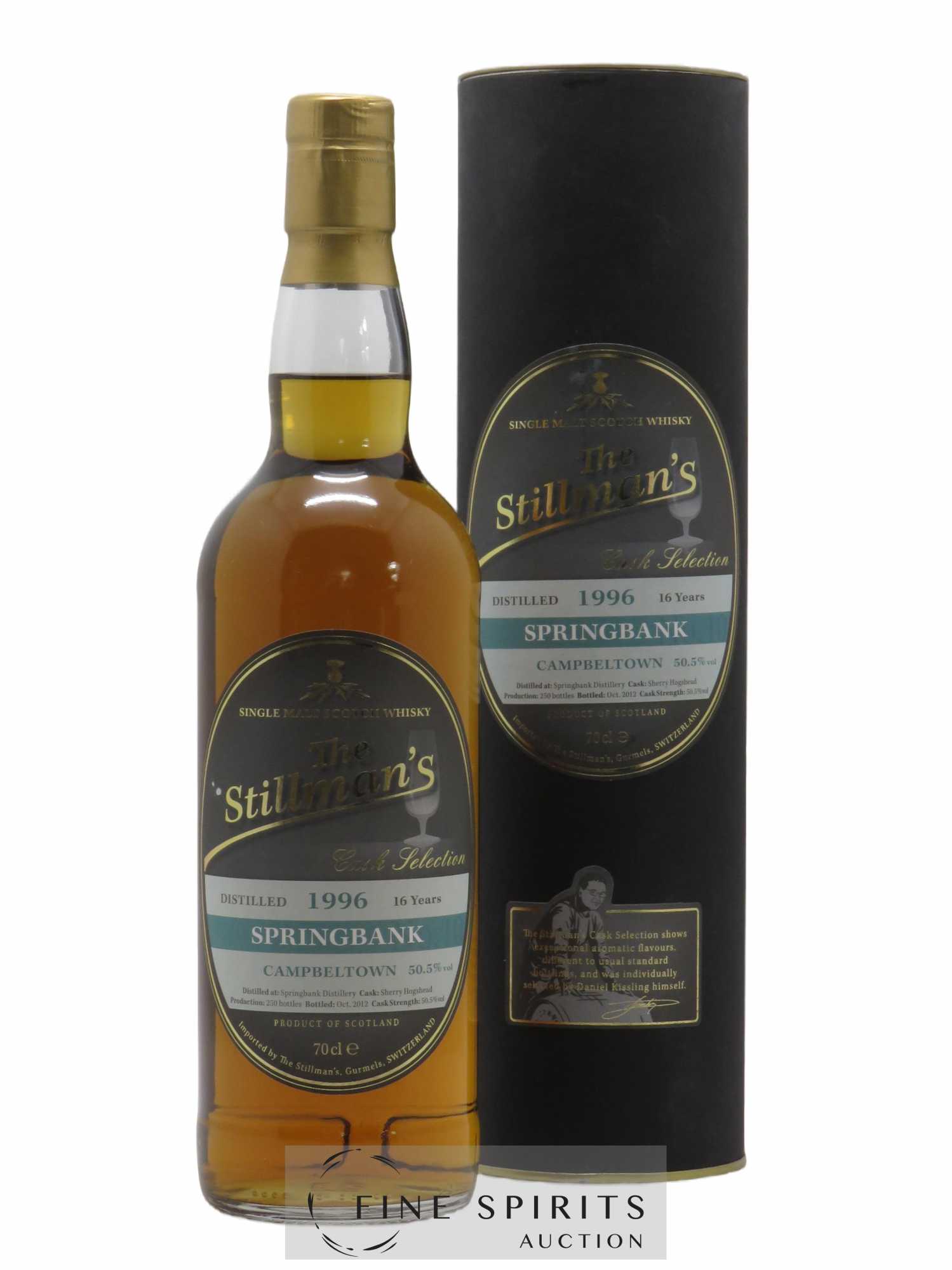 Springbank 16 years 1996 The Stillman Sherry Hogshead Limited Edition 250 Bottles Cask Selection