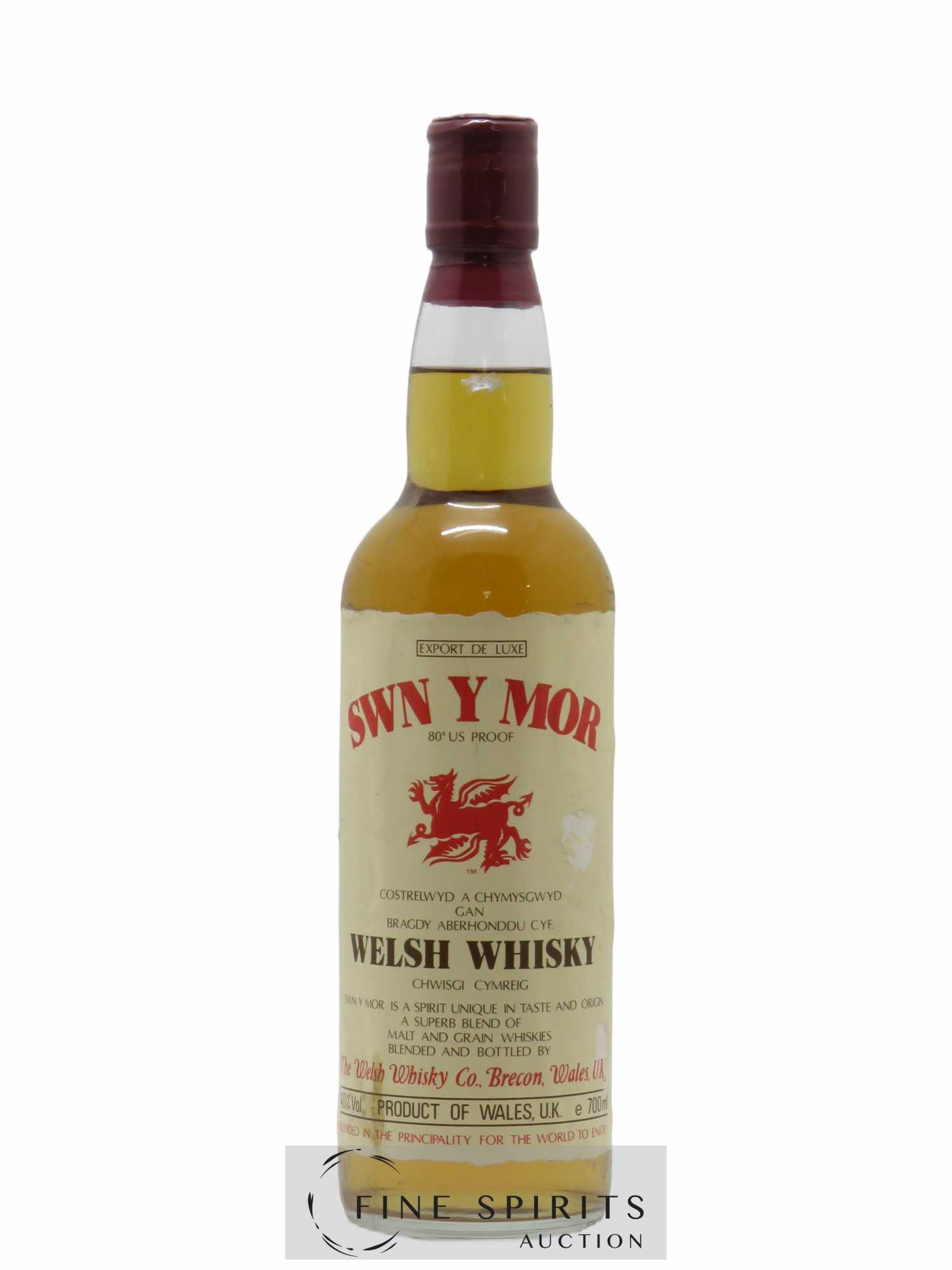 Swn Y Mor Of. The Welsh Whisky Co Brecon Export De Luxe 80° US Proof