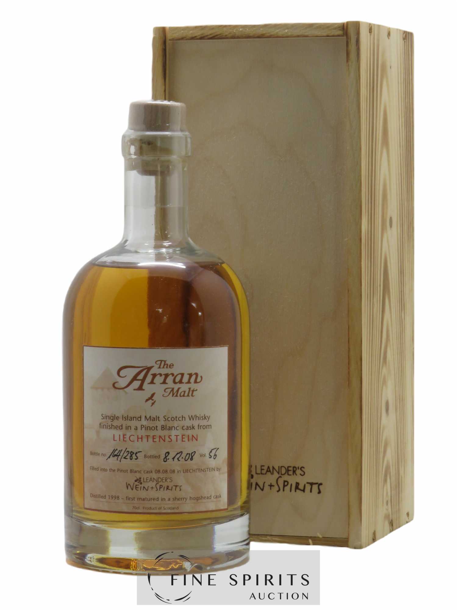 Arran 1998 Leander's Wein Spirits The Arran Malt Pinot Blanc Cask Finished in Liechenstein - bottled 2008