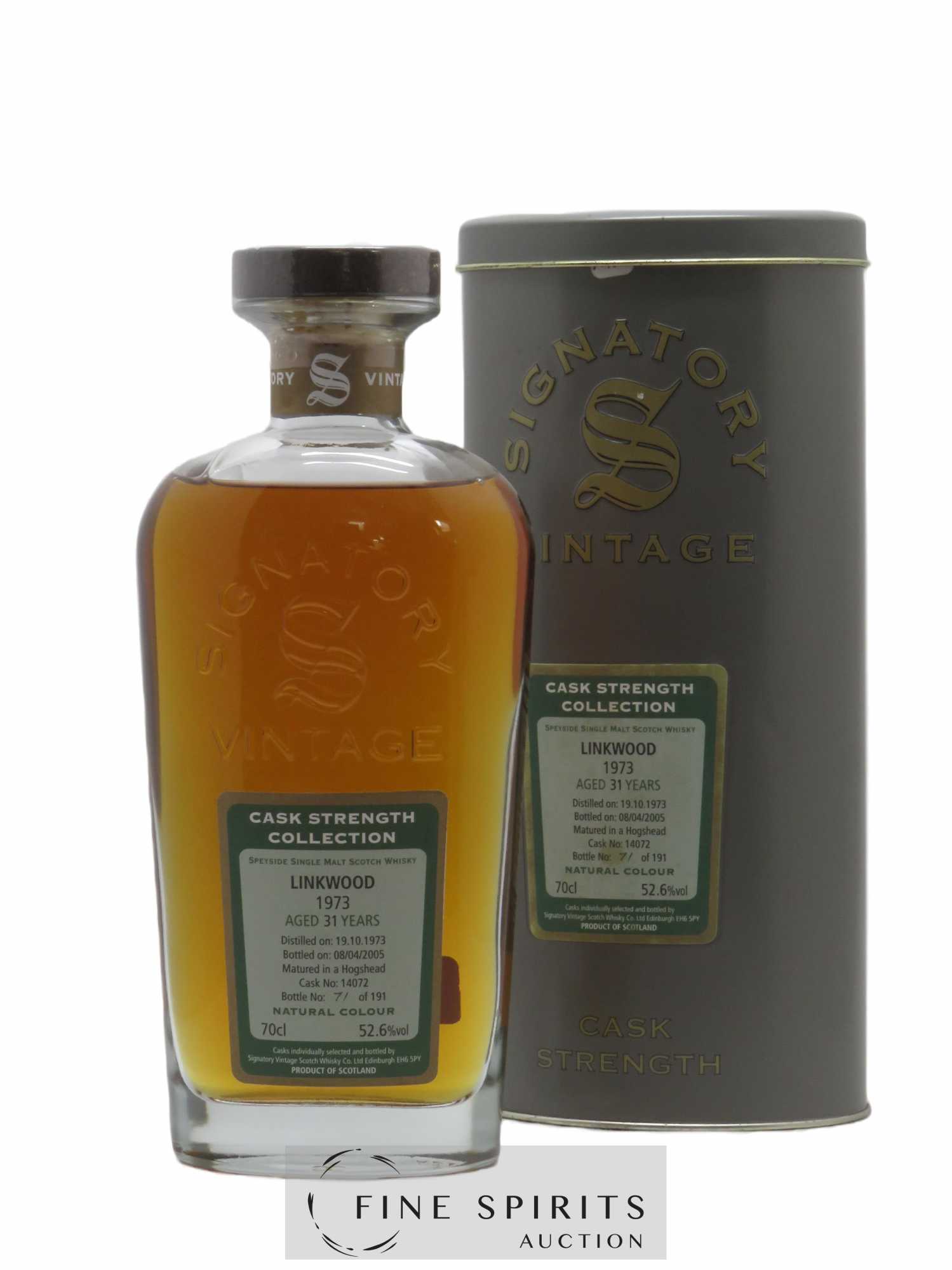 Linkwood 31 years 1973 Signatory Vintage Cask Strength Collection Hogshead Cask n°14072 - bottled 2005