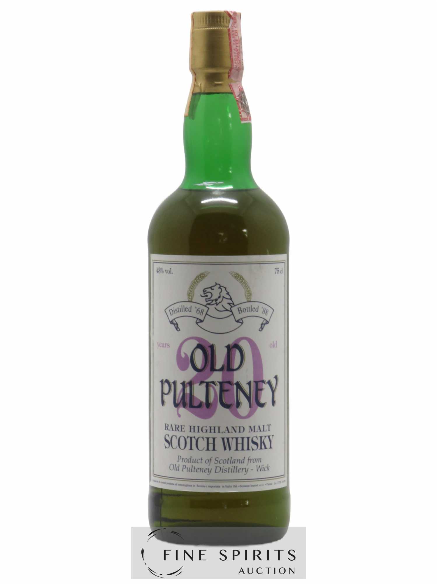 Old Pulteney 20 years 1968 Sestante Rare Highland Malt bottled 1988