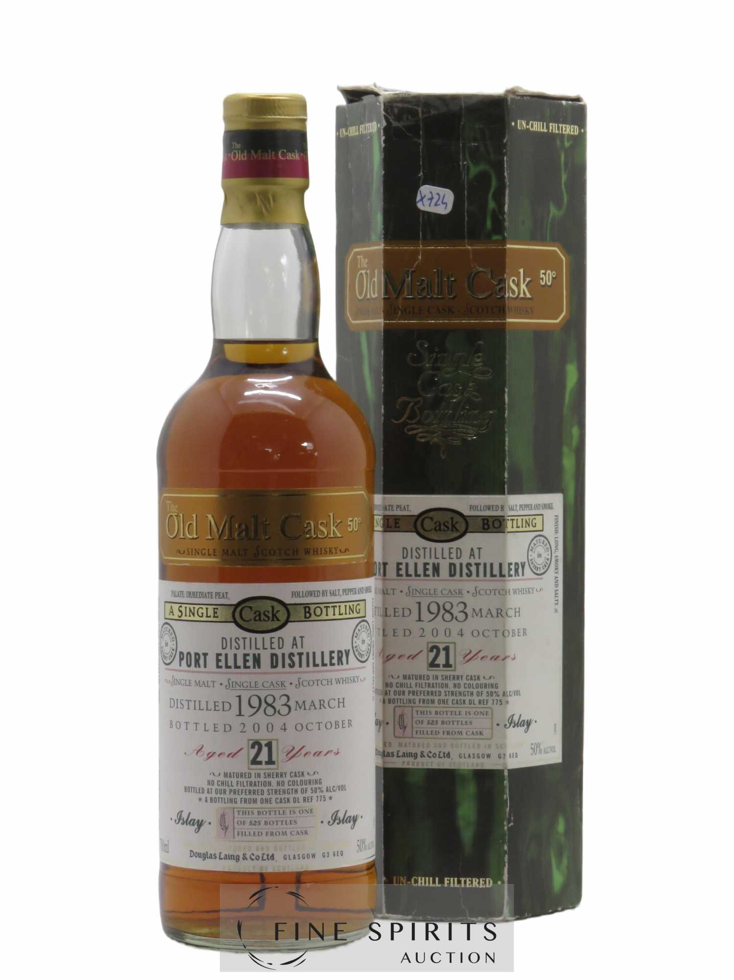 Port Ellen 21 years 1983 Douglas Laing Single Sherry Cask n°DL REF 775 - bottled 2004 The Old Malt Cask