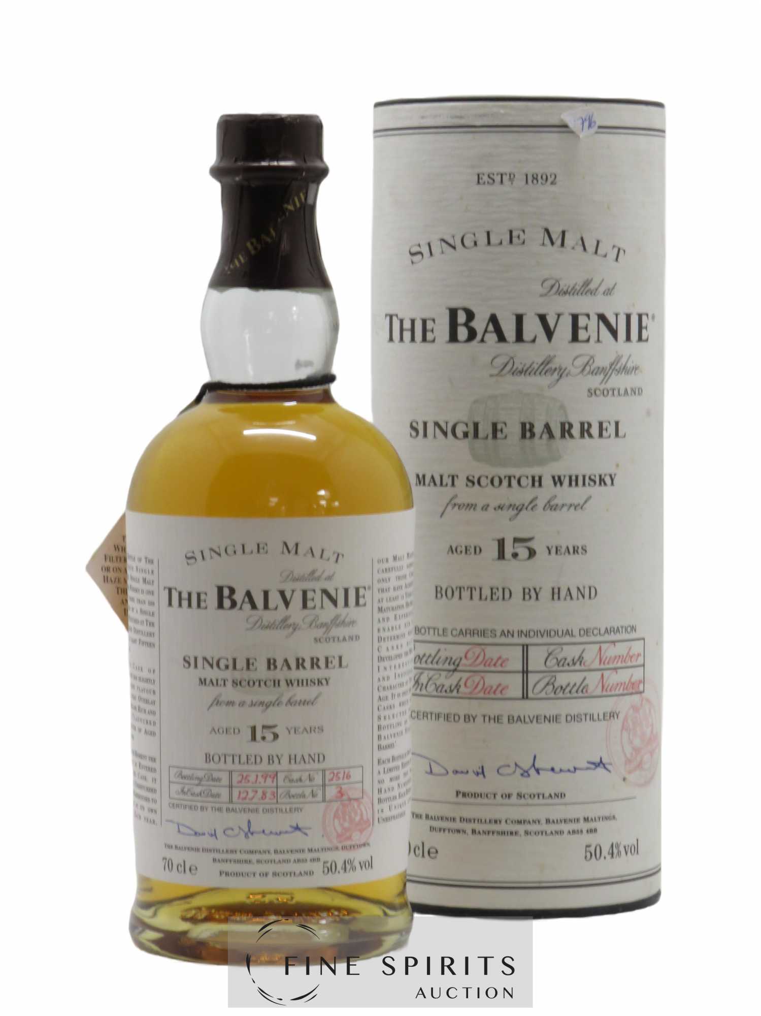 Balvenie The 15 years 1983 Of. Single Barrel Cask n° 2516 - bottled 1999 by hand