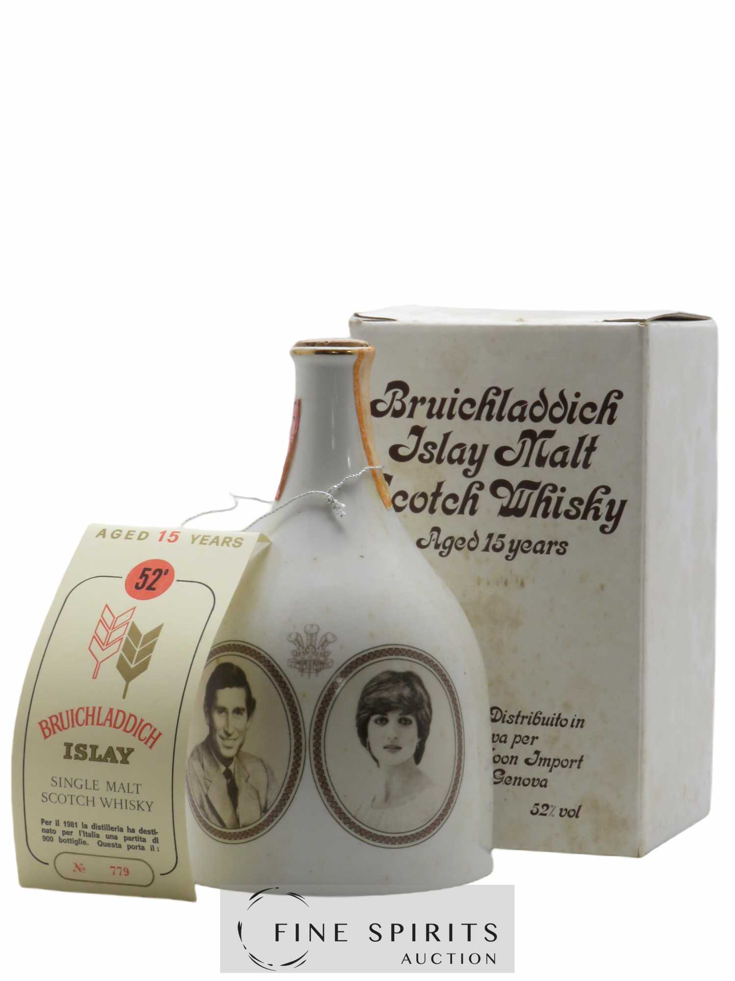 Bruichladdich 15 years Of. Royal Wedding 1981 Moon Import Ceramic Decanter