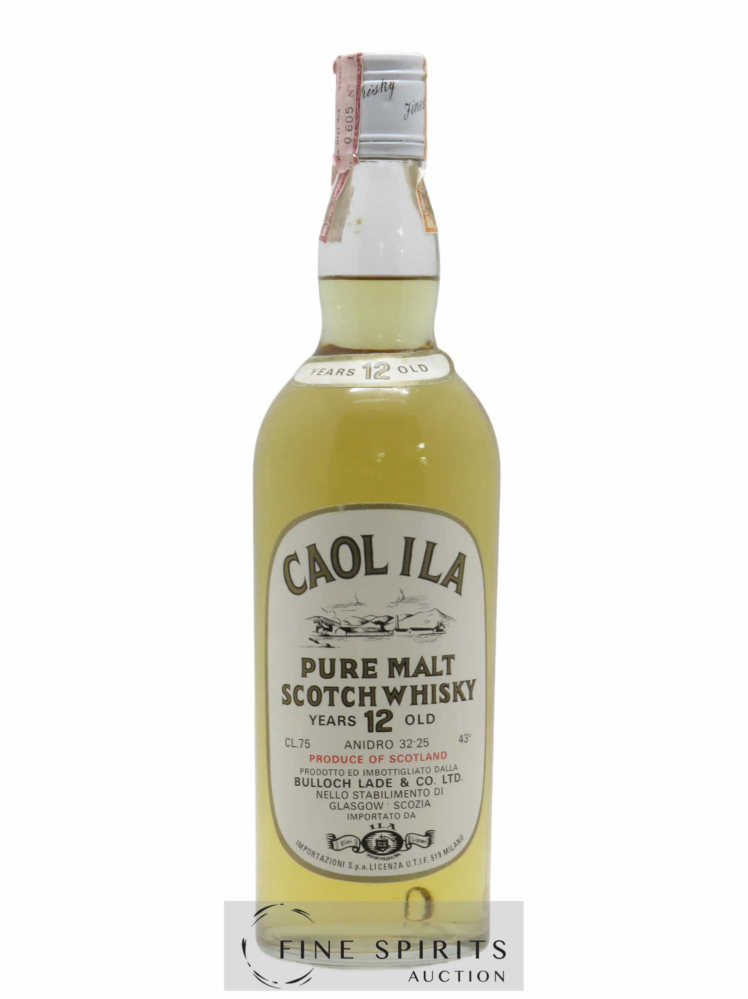 Caol Ila 12 years Bulloch Lade & Co Anidro 32.25 Ila Import