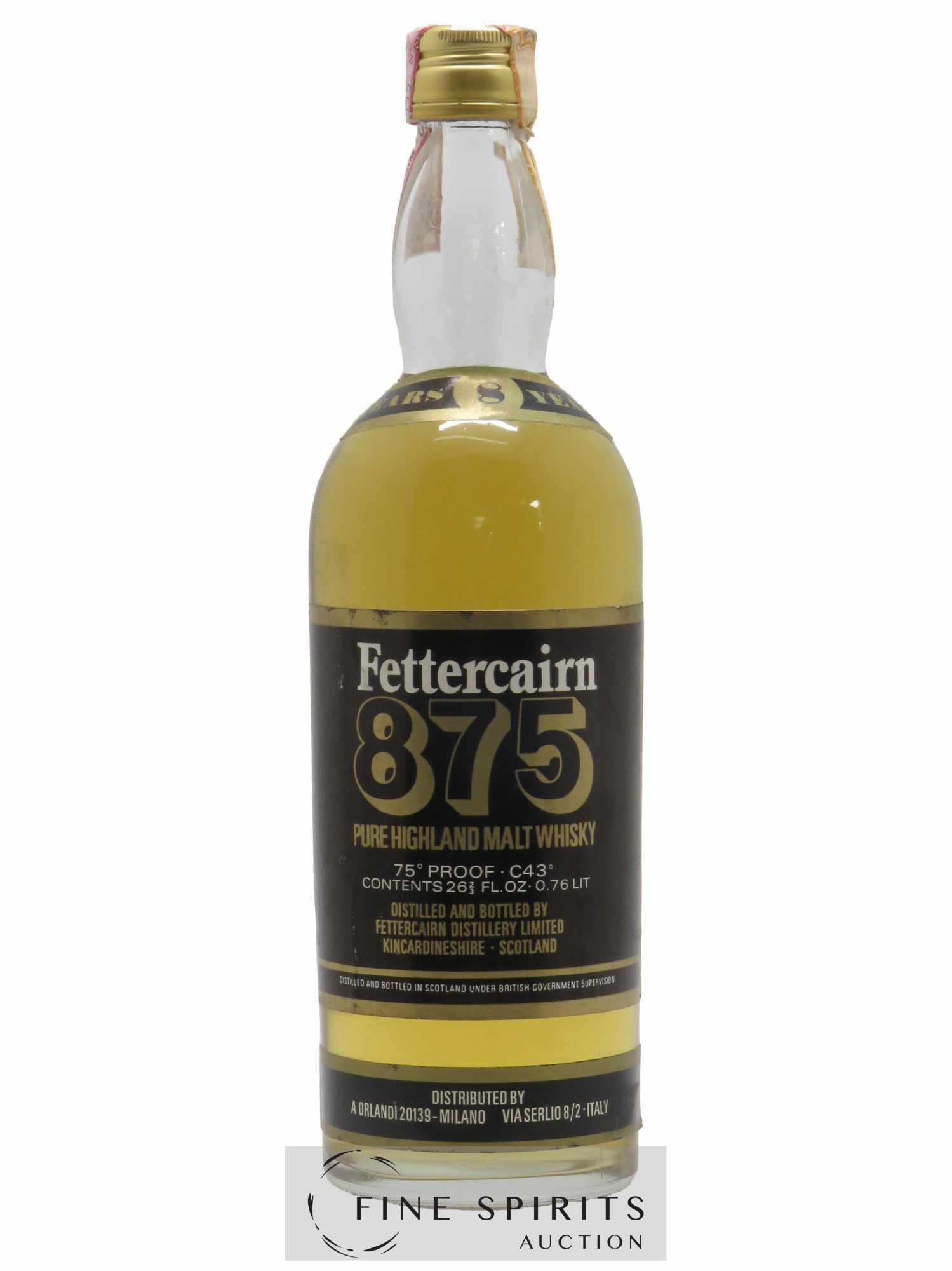 Fettercairn 8 years Of. 875 75° Proof Orlandi Import