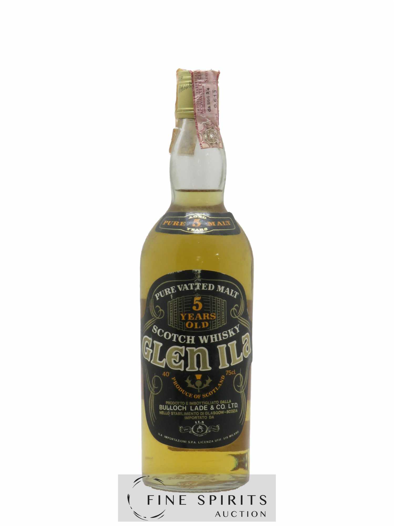 Glen Ila 5 years Of. Ila S.P.A. import Pure Vatted Malt