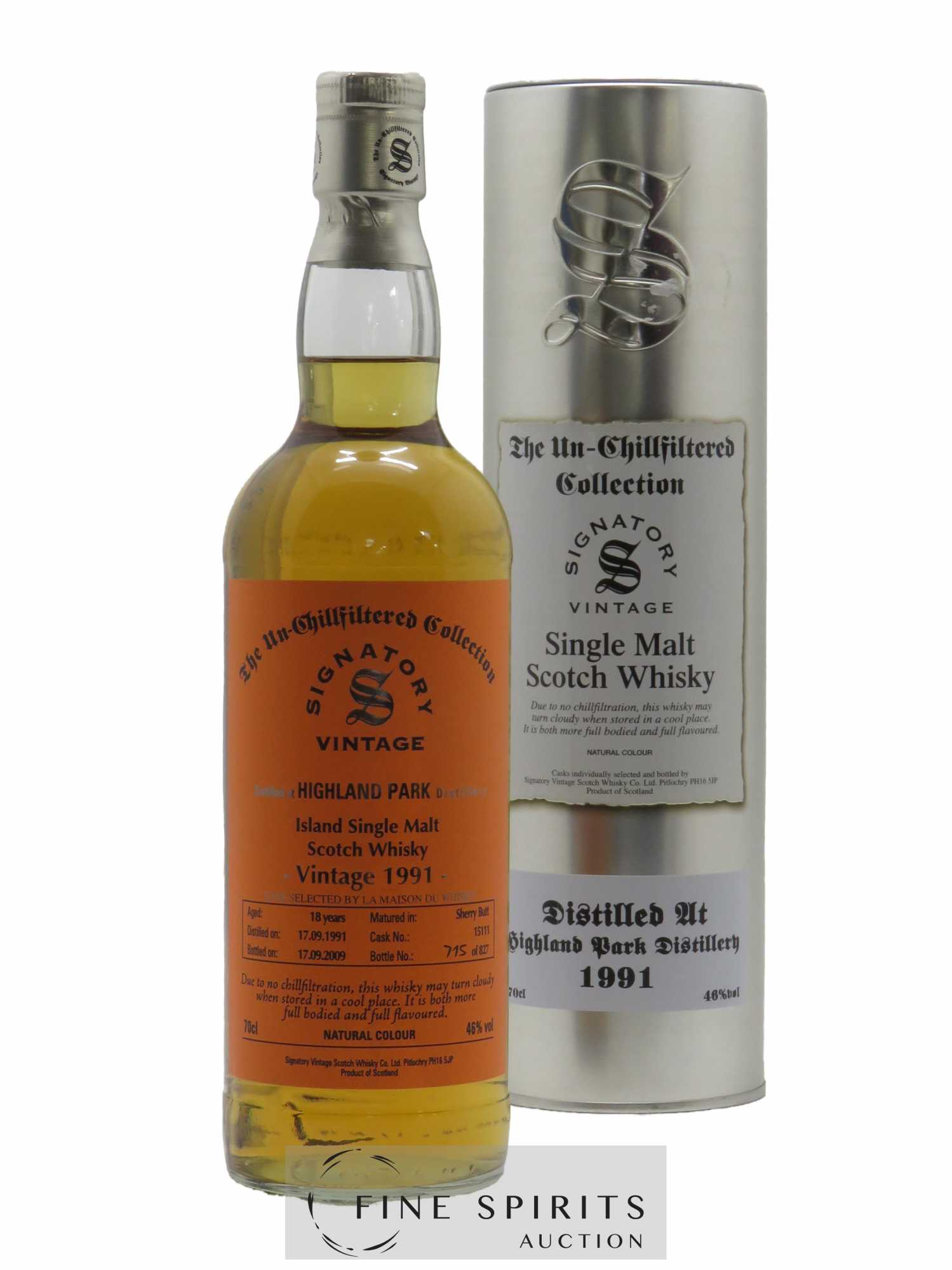 Highland Park 18 years 1991 Signatory Vintage Sherry Butt Cask n°15111 - One of 827 - bottled 2009 LMDW The Un-Chillfiltered Collection