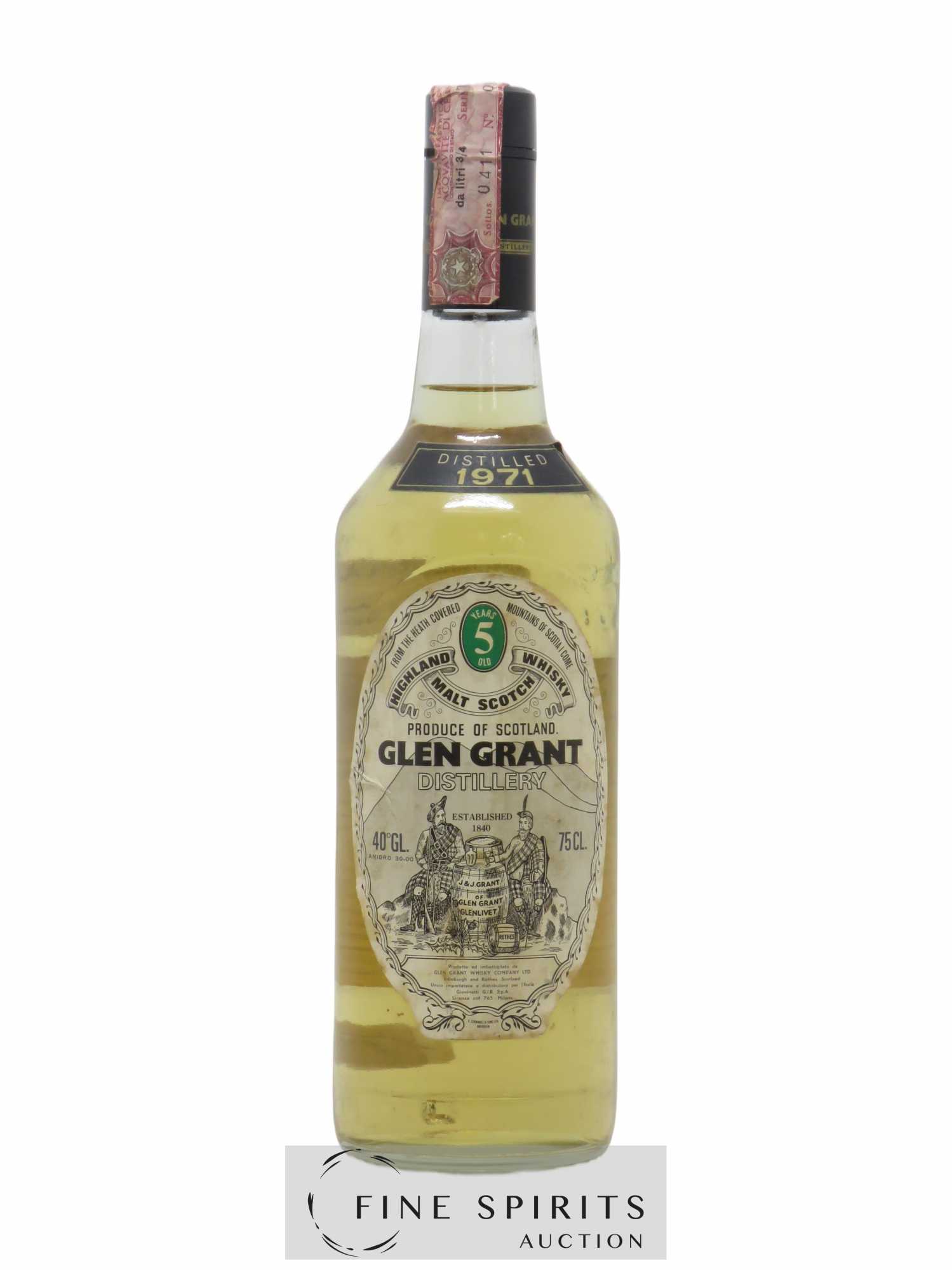 Glen Grant 5 years 1971 Of. Giovinetti Import