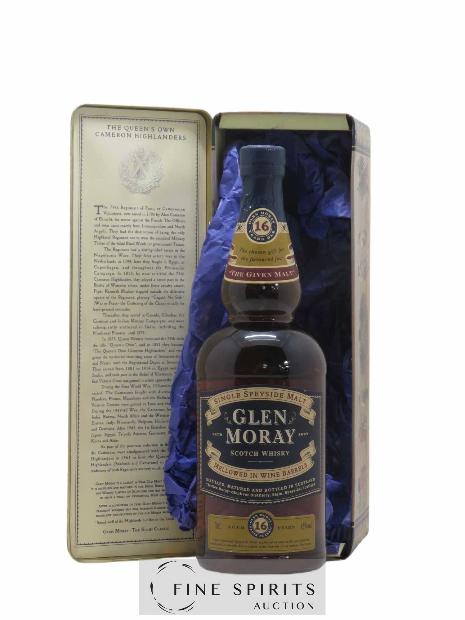 Glen Moray 16 years Of. Mellowed in Wine Barrels