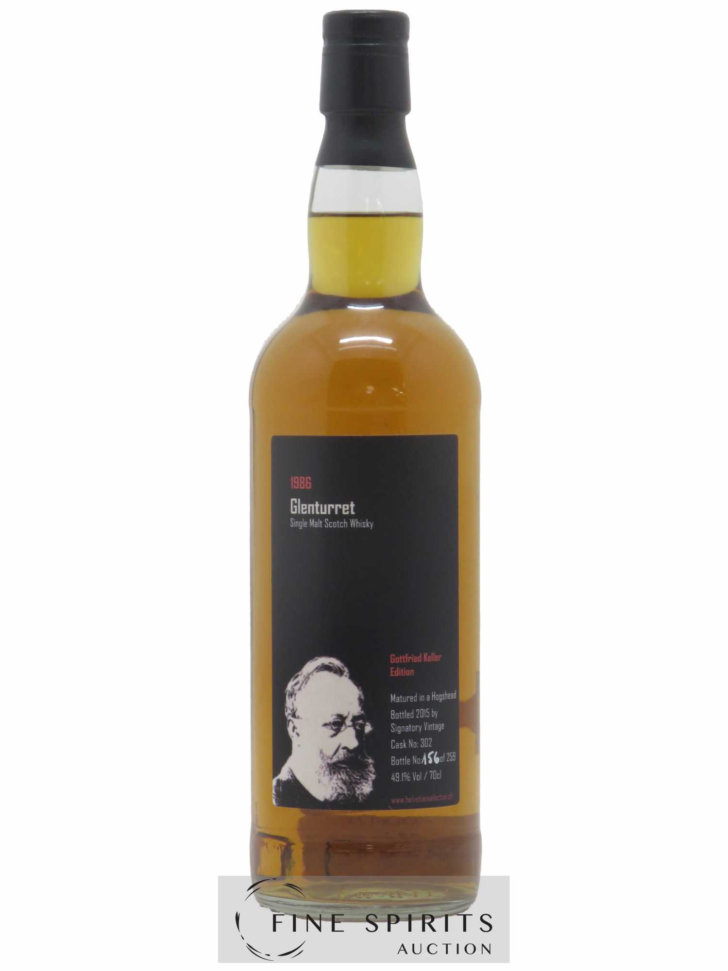 Glenturret 1986 Signatory Vintage Gottfried Keller Edition Hogshead n°302 - One of 259 - bottled 2015