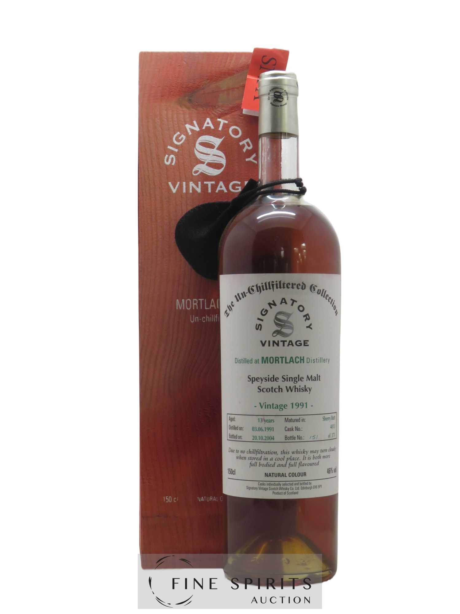 Mortlach 13 years 1991 Signatory Vintage Sherry Butt n°4813 - One of 371 - bottled 2004 The Un-Chillfiltered Collection