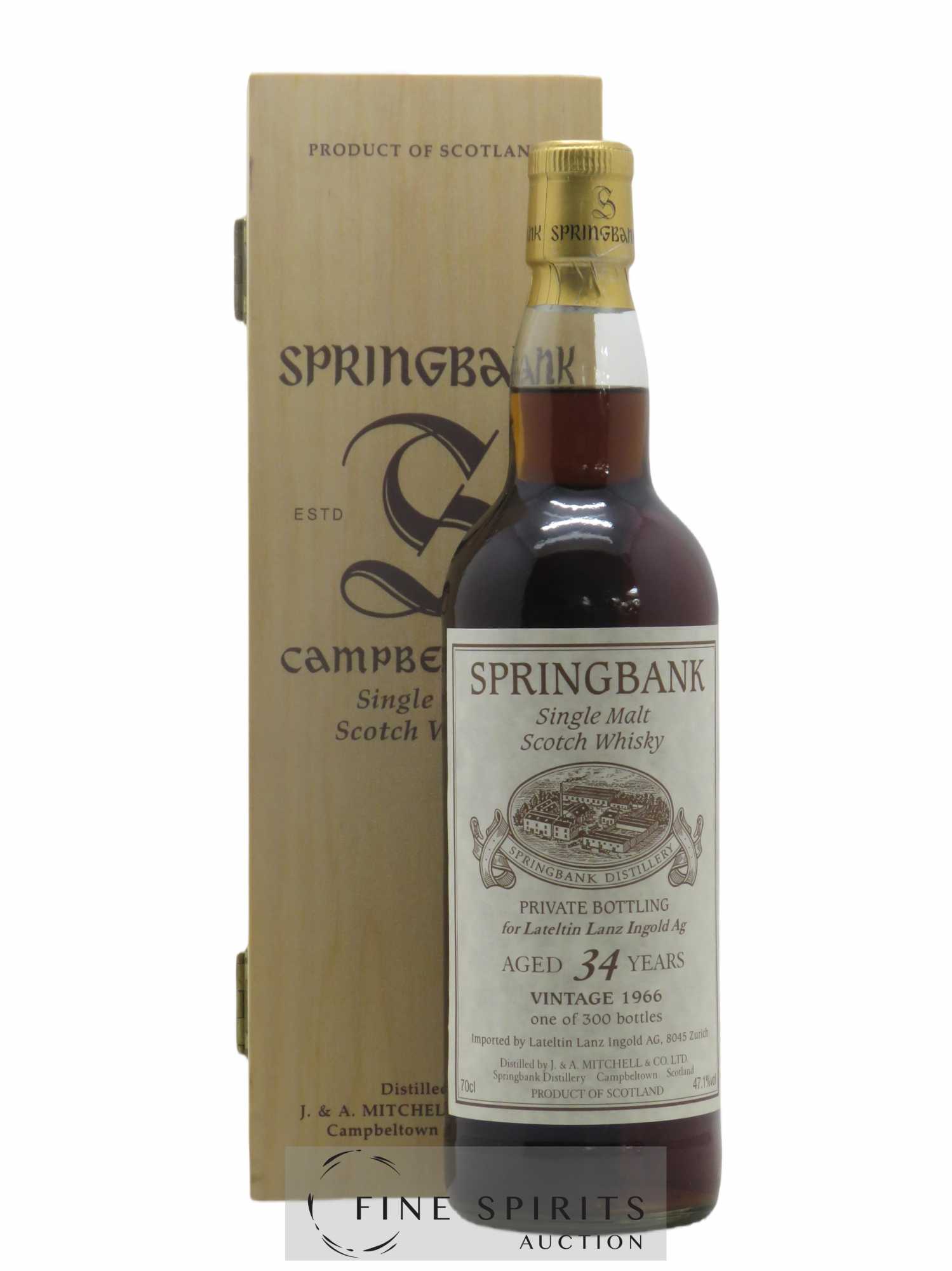 Springbank 34 years 1966 Of. One of 300 Lateltin Lanz Ingold Ag Private Bottling