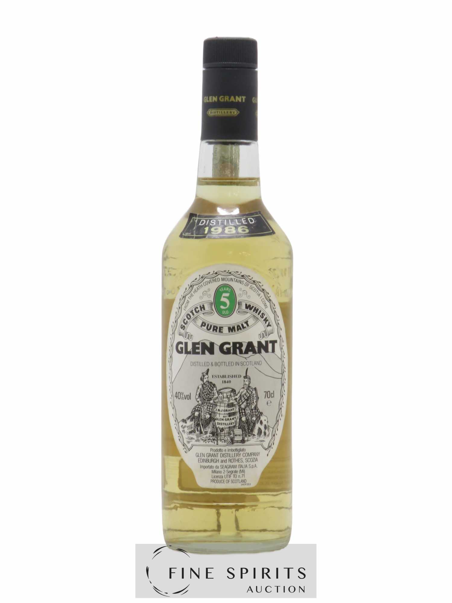 Glen Grant 5 years 1986 Of. Seagram Import