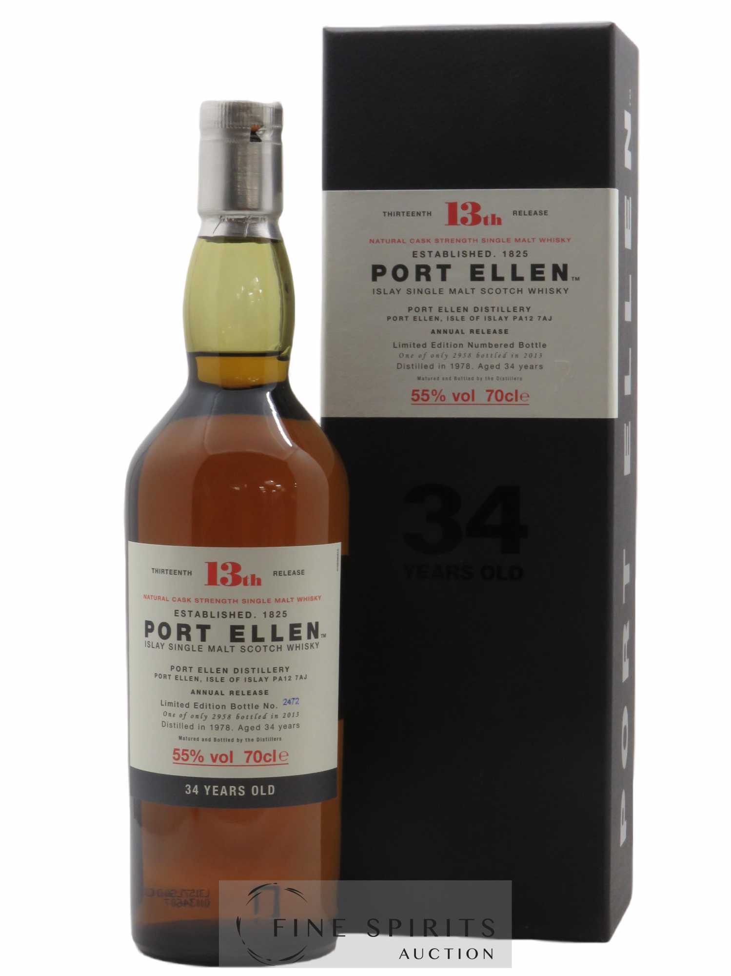 Port Ellen 34 years 1978 Of. 13th Release Natural Cask Strength - One of 2958 - bottled 2013 Limited Edition