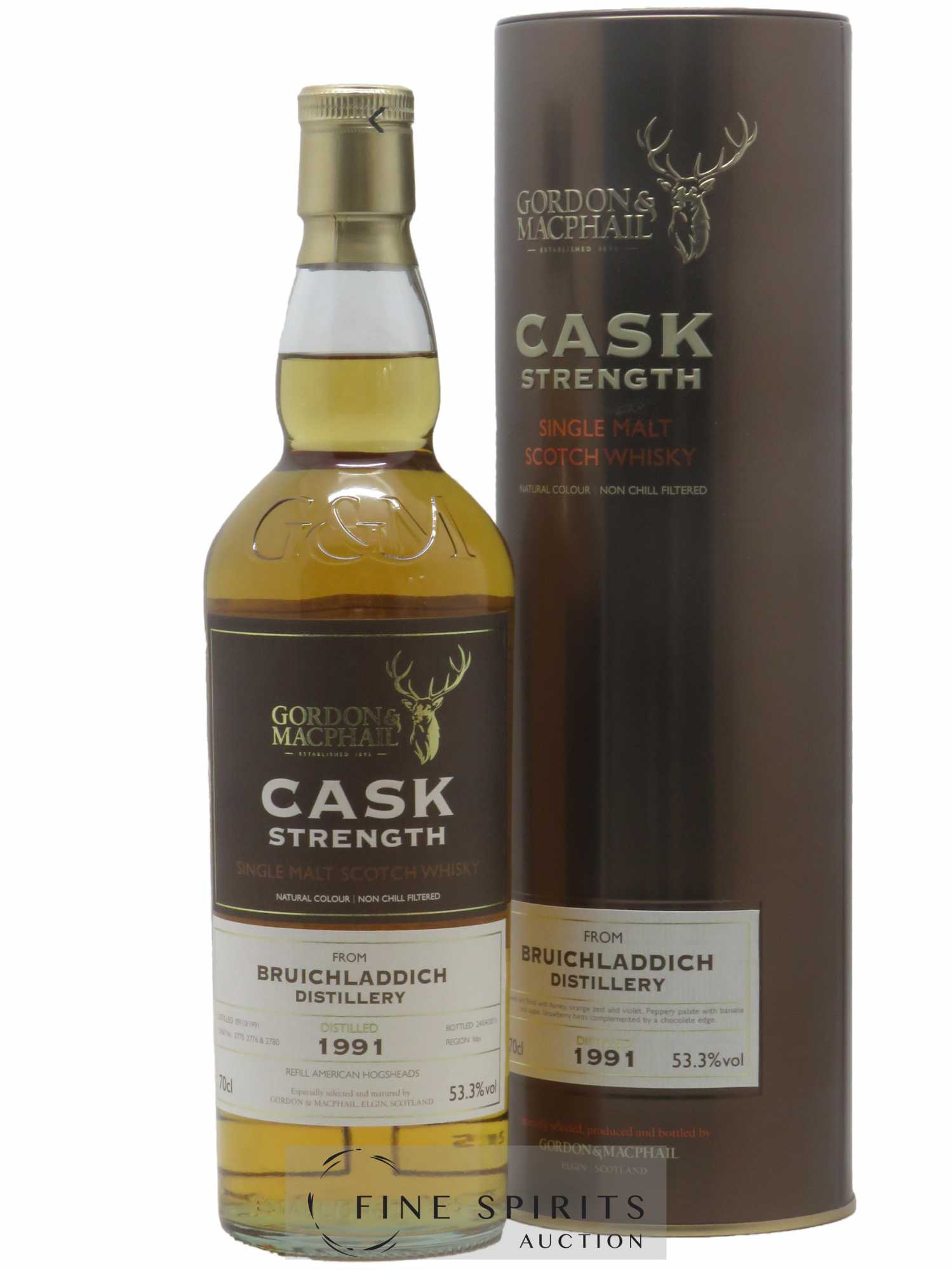 Bruichladdich 1991 Gordon & MacPhail Refill American Hogsheads - Cask n°2775-76-80 - bottled 2015 Cask Strength