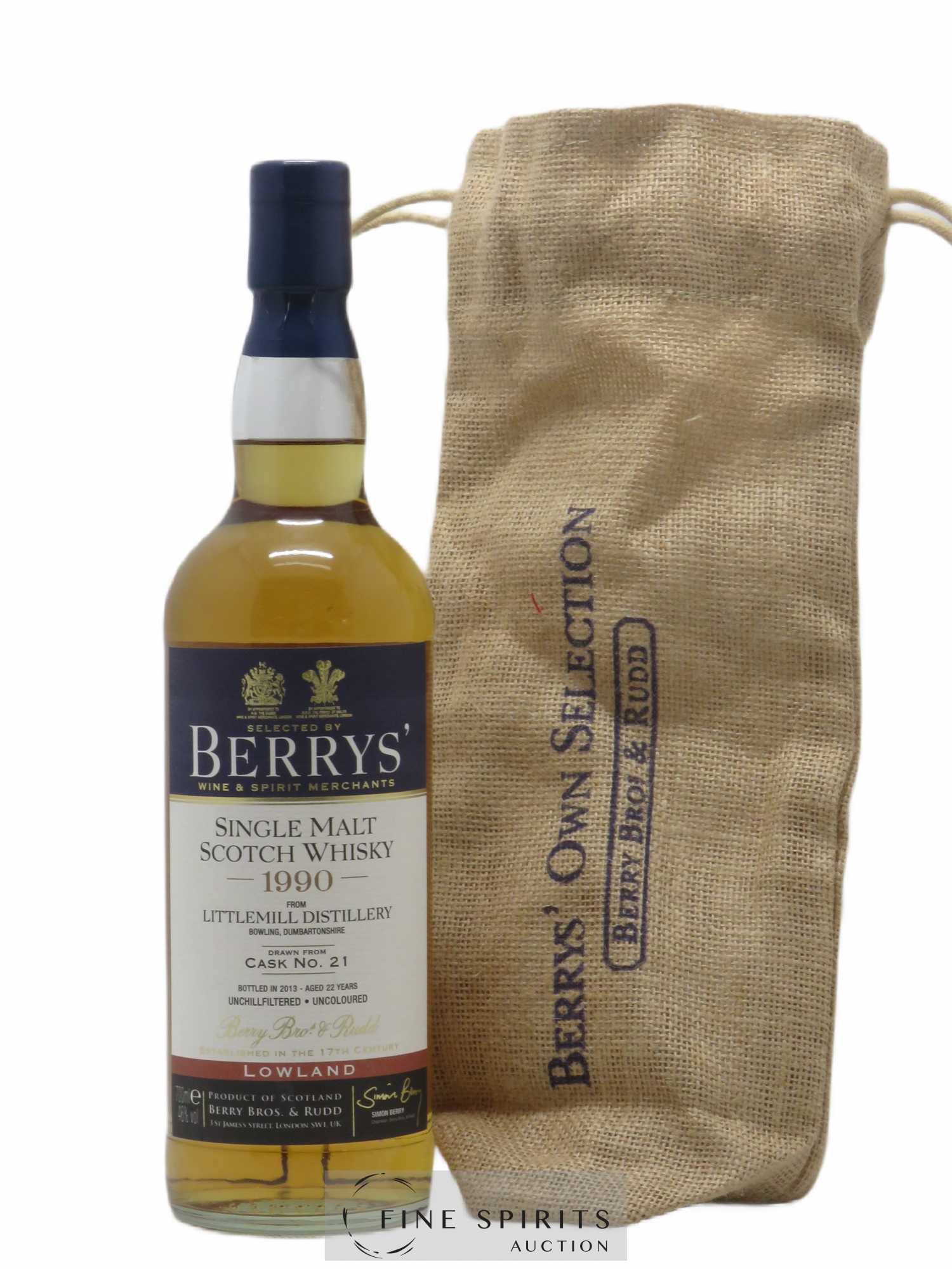 Littlemill 22 years 1990 Berry Bros & Rudd Cask n°21 - bottled 2013 Unchillfiltered