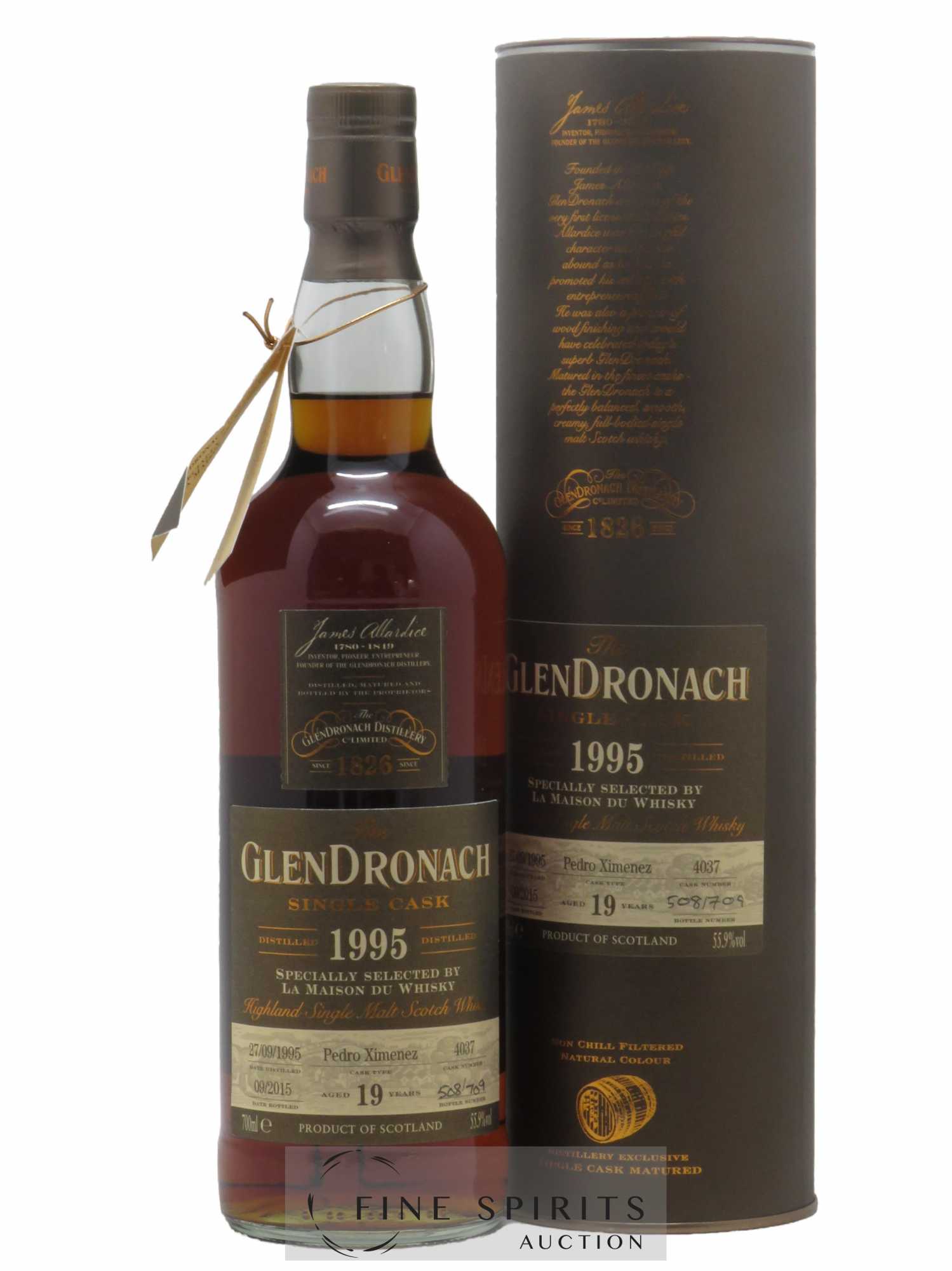 Glendronach 19 years 1995 Of. Pedro Ximenez Cask n°4037 - One of 709 - bottled 2015 LMDW Single Cask
