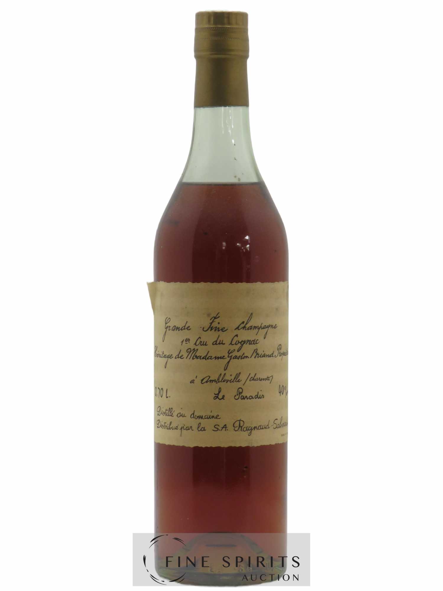 Ragnaud Of. Héritage de Mme. Gaston Briand Le Paradis Grande Fine Champagne