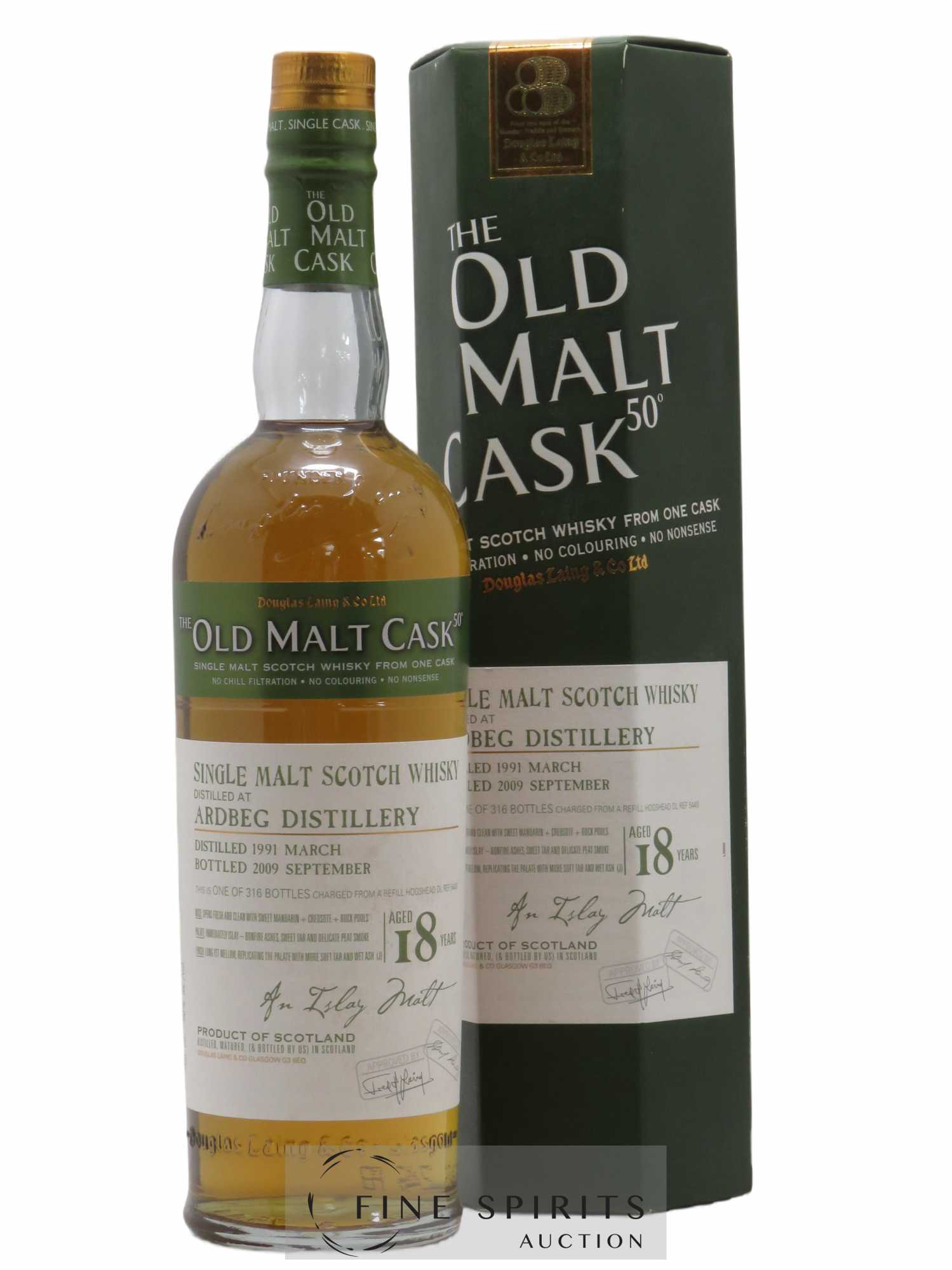 Ardbeg 18 years 1991 Douglas Laing Cask n° 5449 bottled 2009 Old Malt Cask