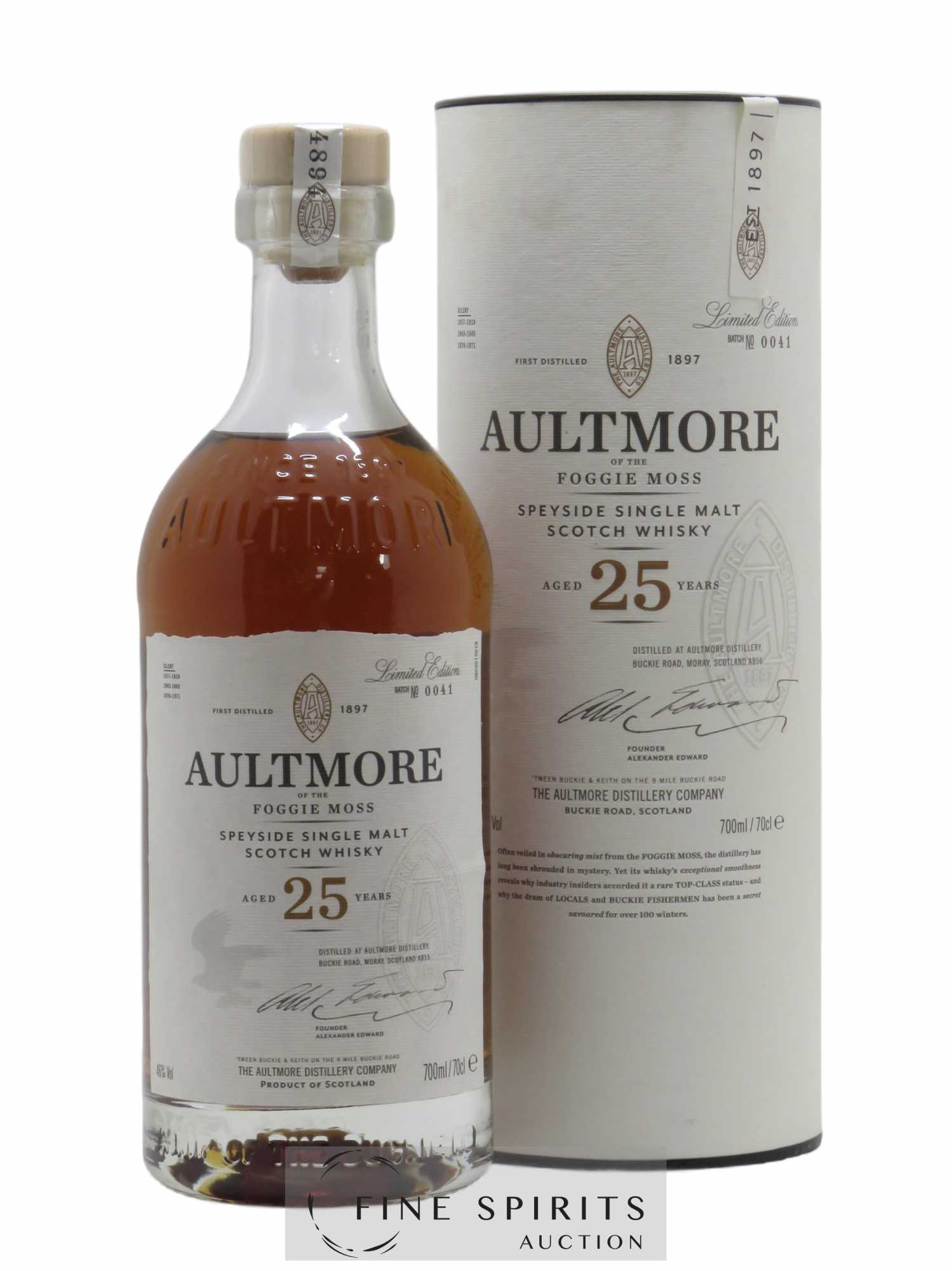 Aultmore 25 years Of. Foggie Moss Batch n° 0041 Limited Edition