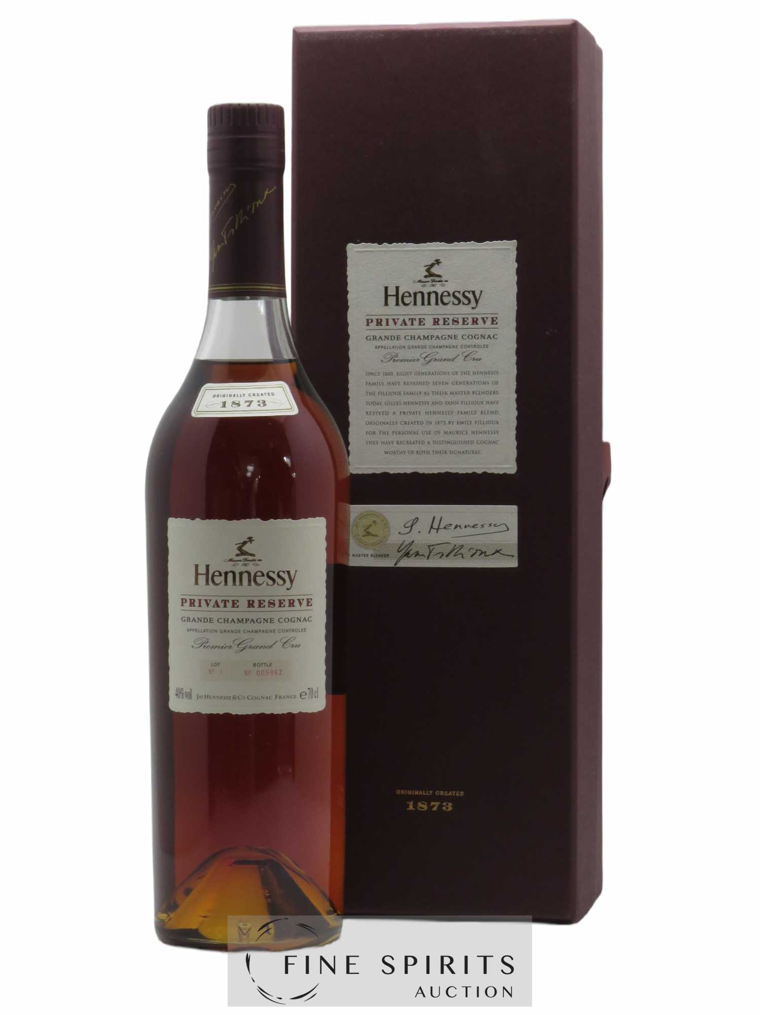 Hennessy Of. Private Reserve 1873 Lot n° 1 Premier Grand Cru