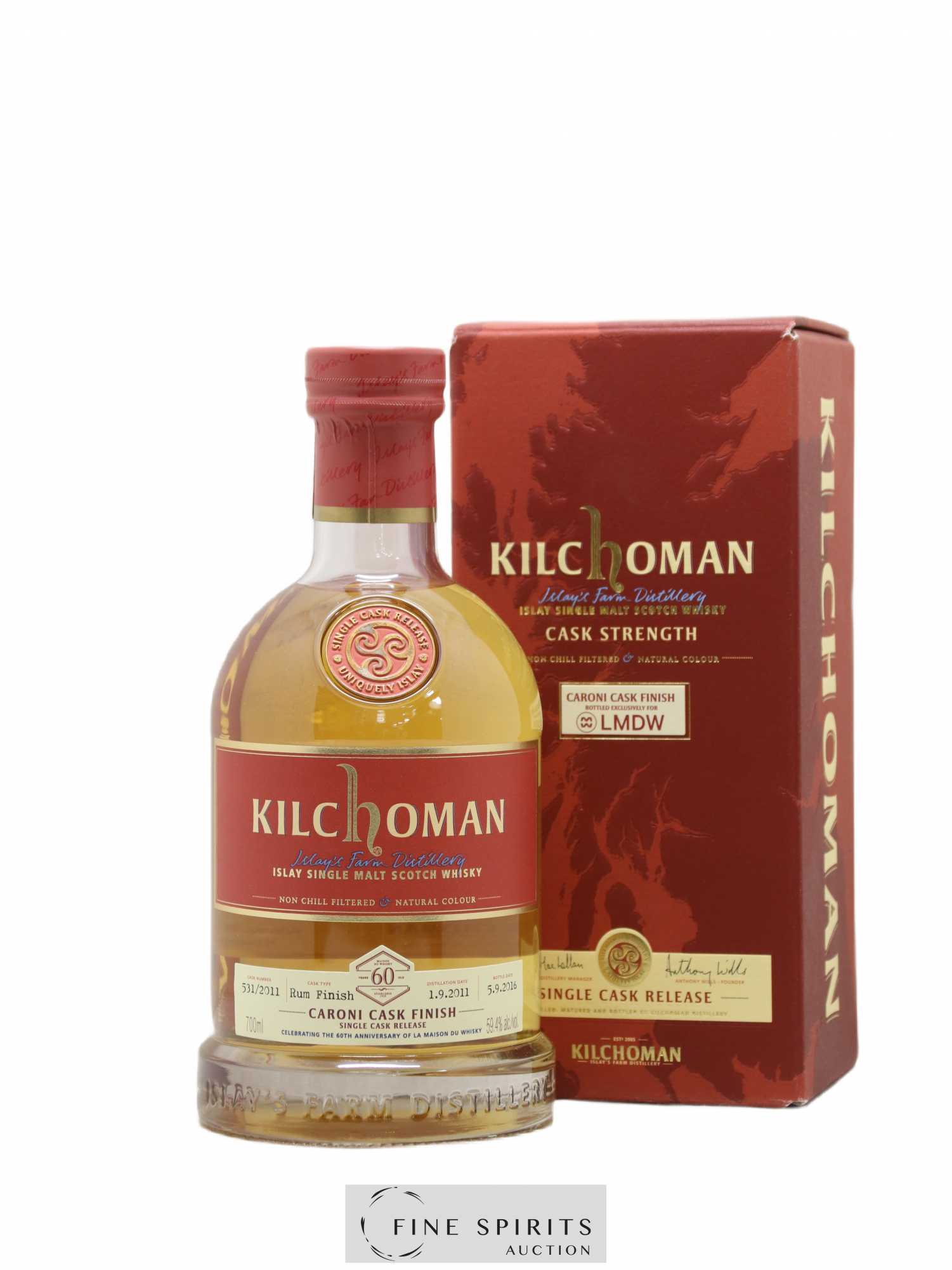 Kilchoman 2011 Of. Caroni Cask n°531-2011 - One of 258 - bottled 2016 LMDW 60th Anniversary