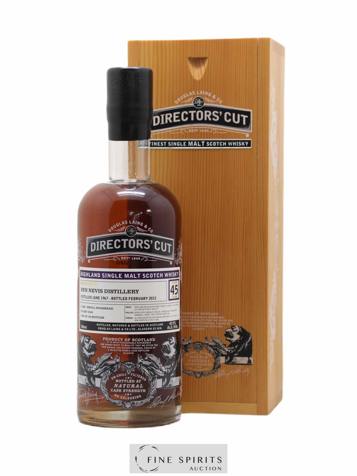 Ben Nevis 45 years 1967 Douglas Laing Director's Cut Refill Hogshead - DL Ref 9559 - One of 169 - bottled 2013