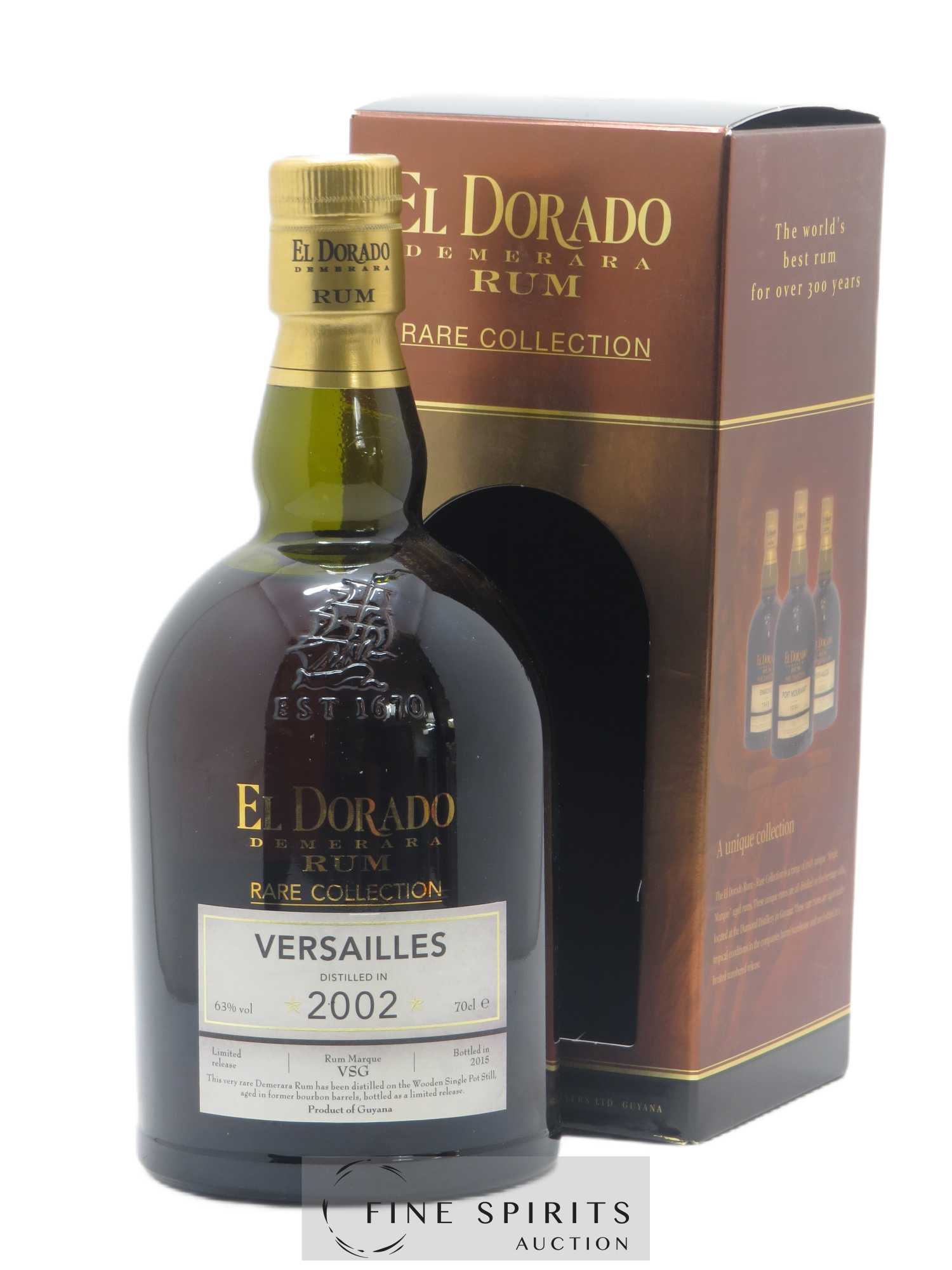 El Dorado 12 years 2002 Of. Rare Collection Versailles Rum Marque VSG - bottled in 2015 Limited Release