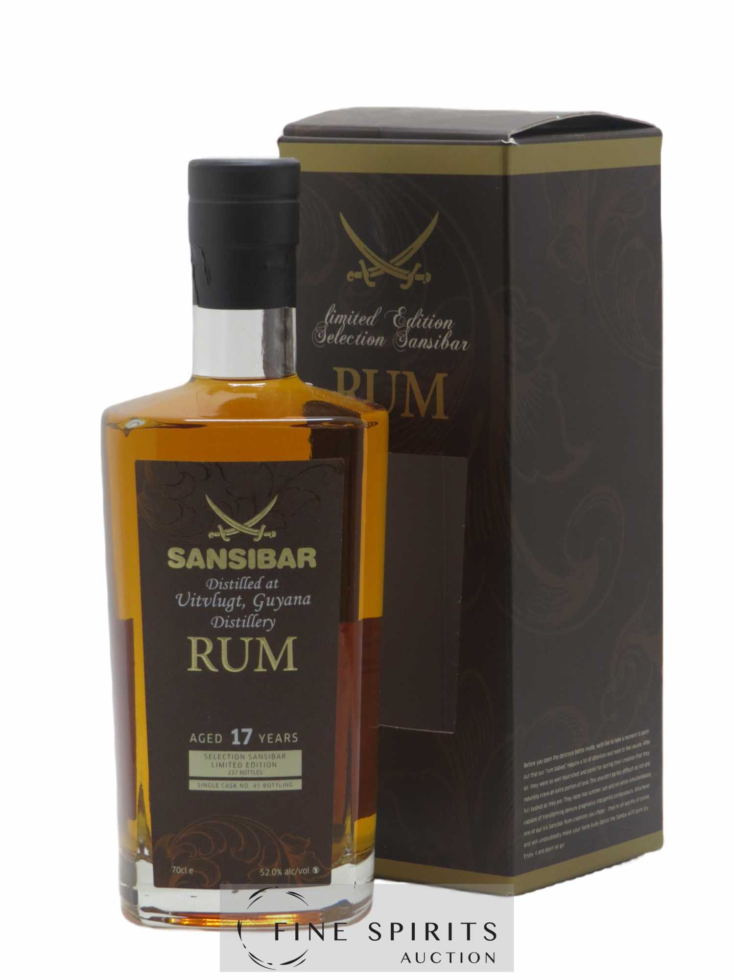 Uitvlugt 17 years 1998 Sansibar Single Cask n°45 - bottled 2015 Limited Edition of 237 bottles