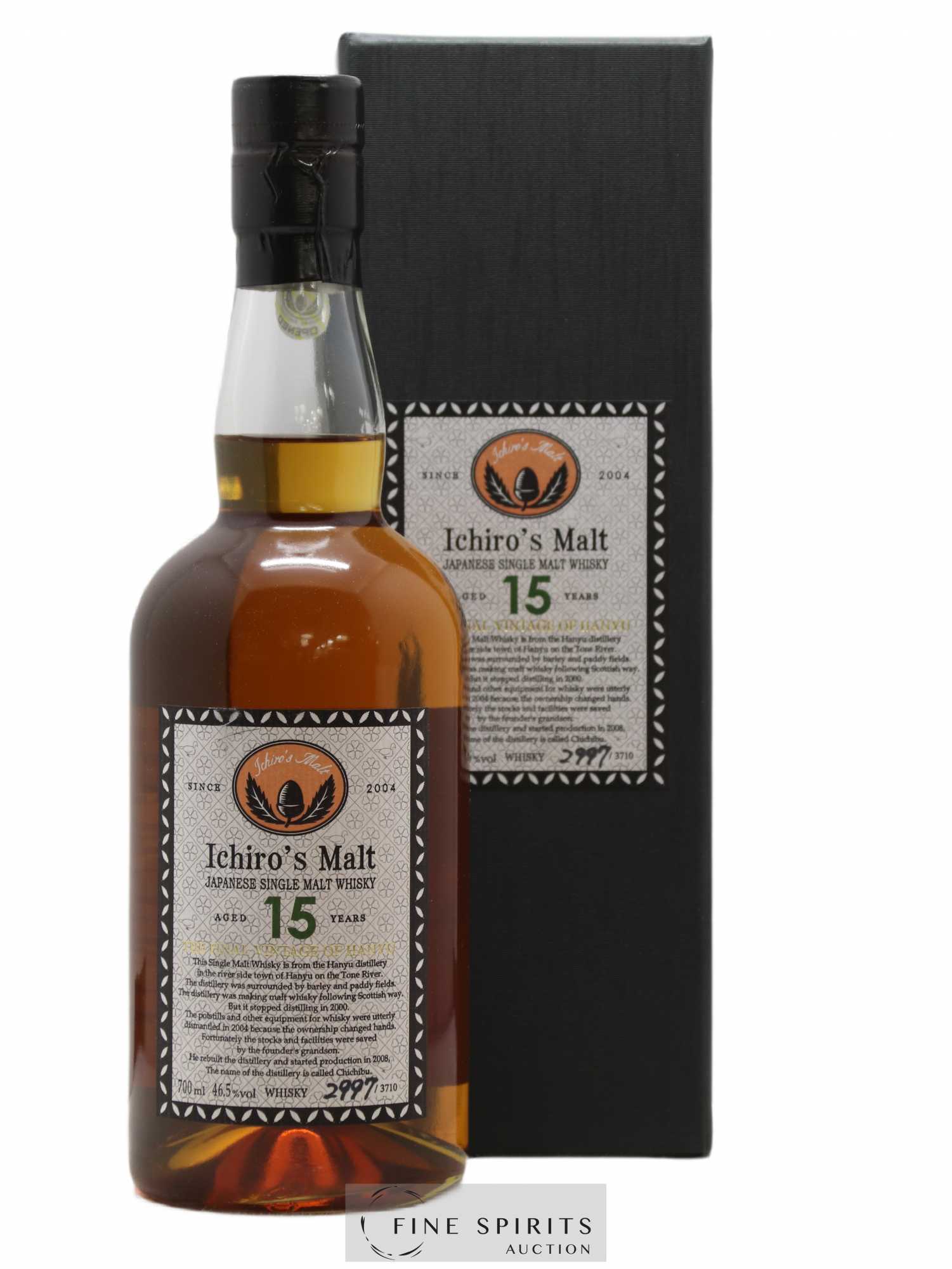 Ichiro's Malt 15 years Of. The Final Vintage of Hanyu One of 3710 bottles