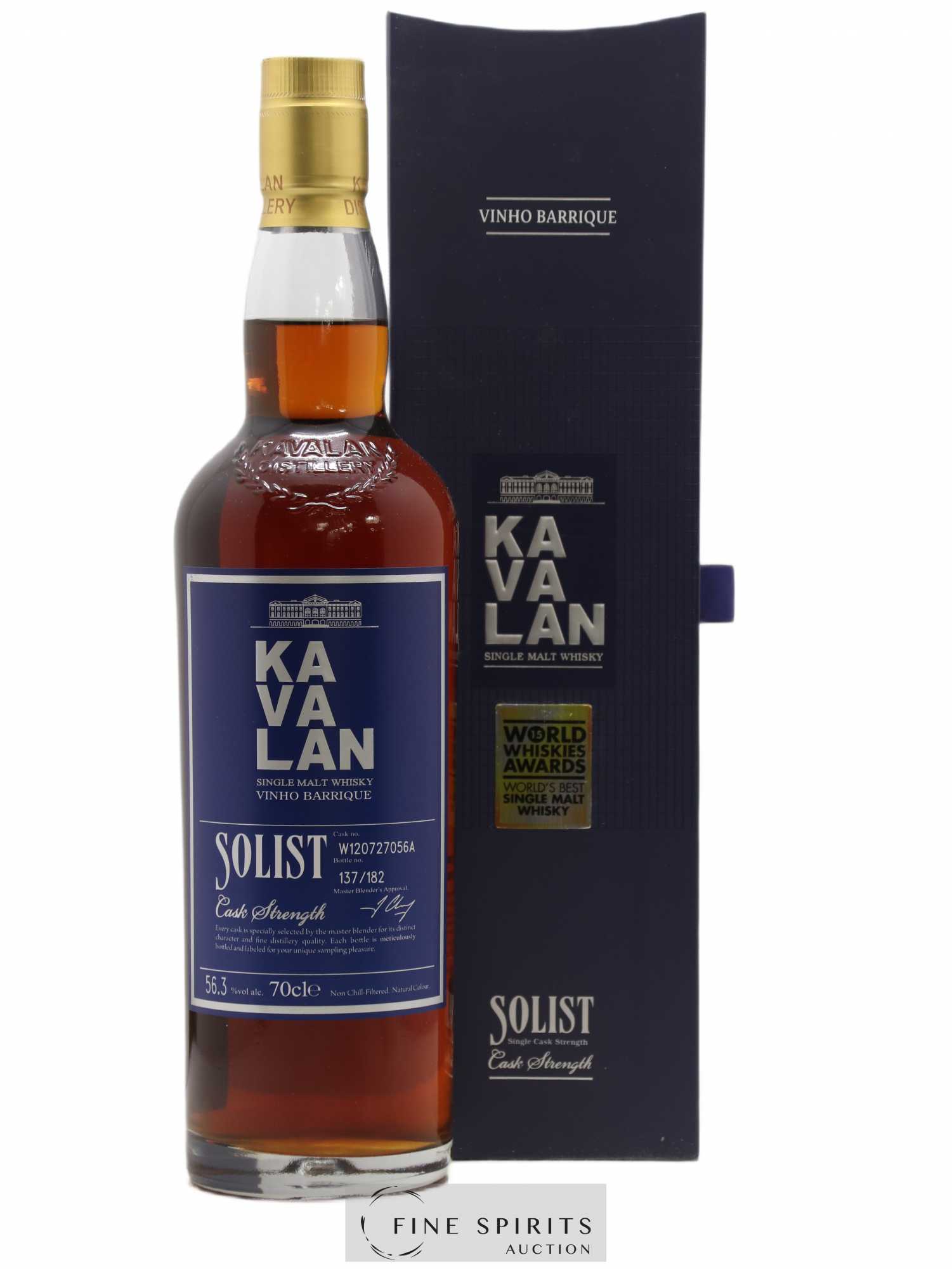 Kavalan Of. Solist Vinho Barrique Cask n°W120727056A - One of 182 - bottled 2018 Cask Strength