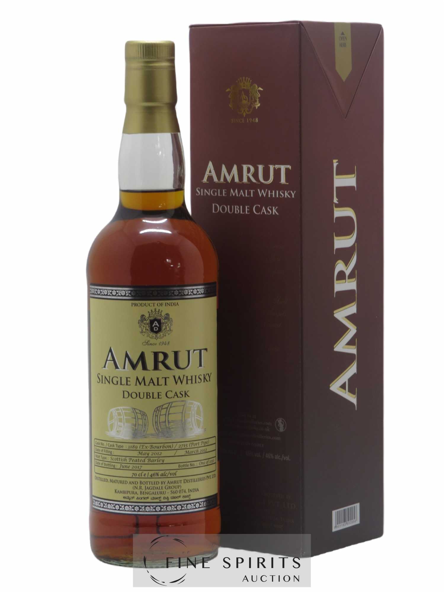 Amrut Of. Double Casks n°3189-2715 - One of 1050 - bottled 2017