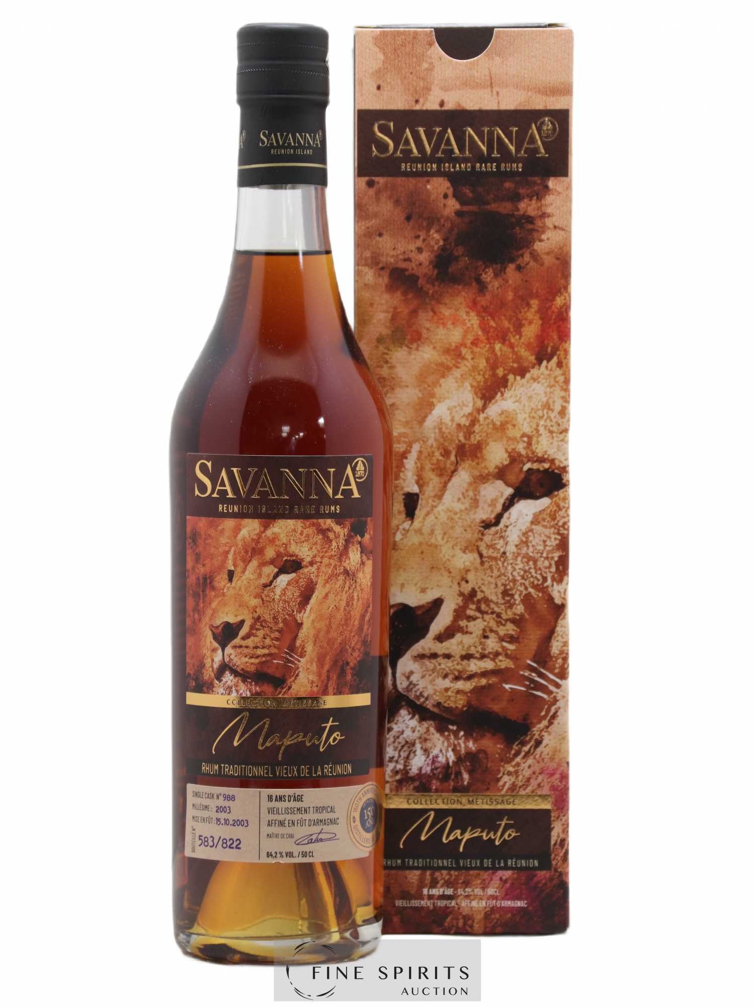 Savanna 16 years 2003 Of. Maputo Single Cask n°988 - One of 822 Collection Métissage