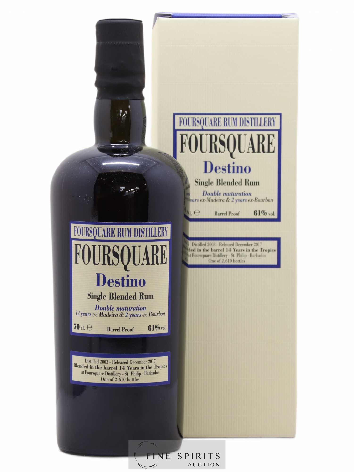 Foursquare 14 years 2003 Velier Destino Double Maturation - One of 2610 - bottled 2017