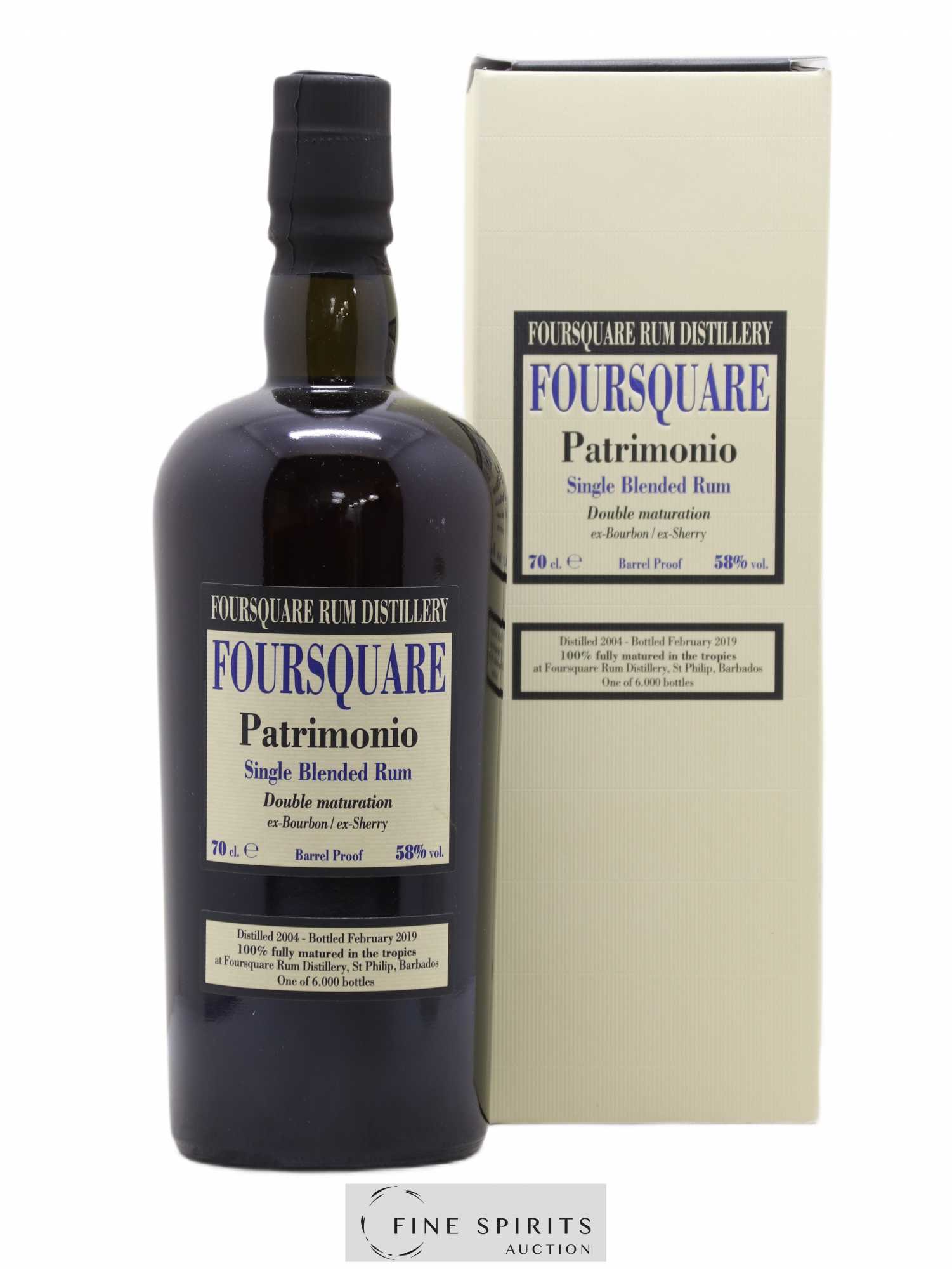 Foursquare 14 years 2004 Of. Patrimonio Double Maturation - One of 6000 - bottled 2019 Velier