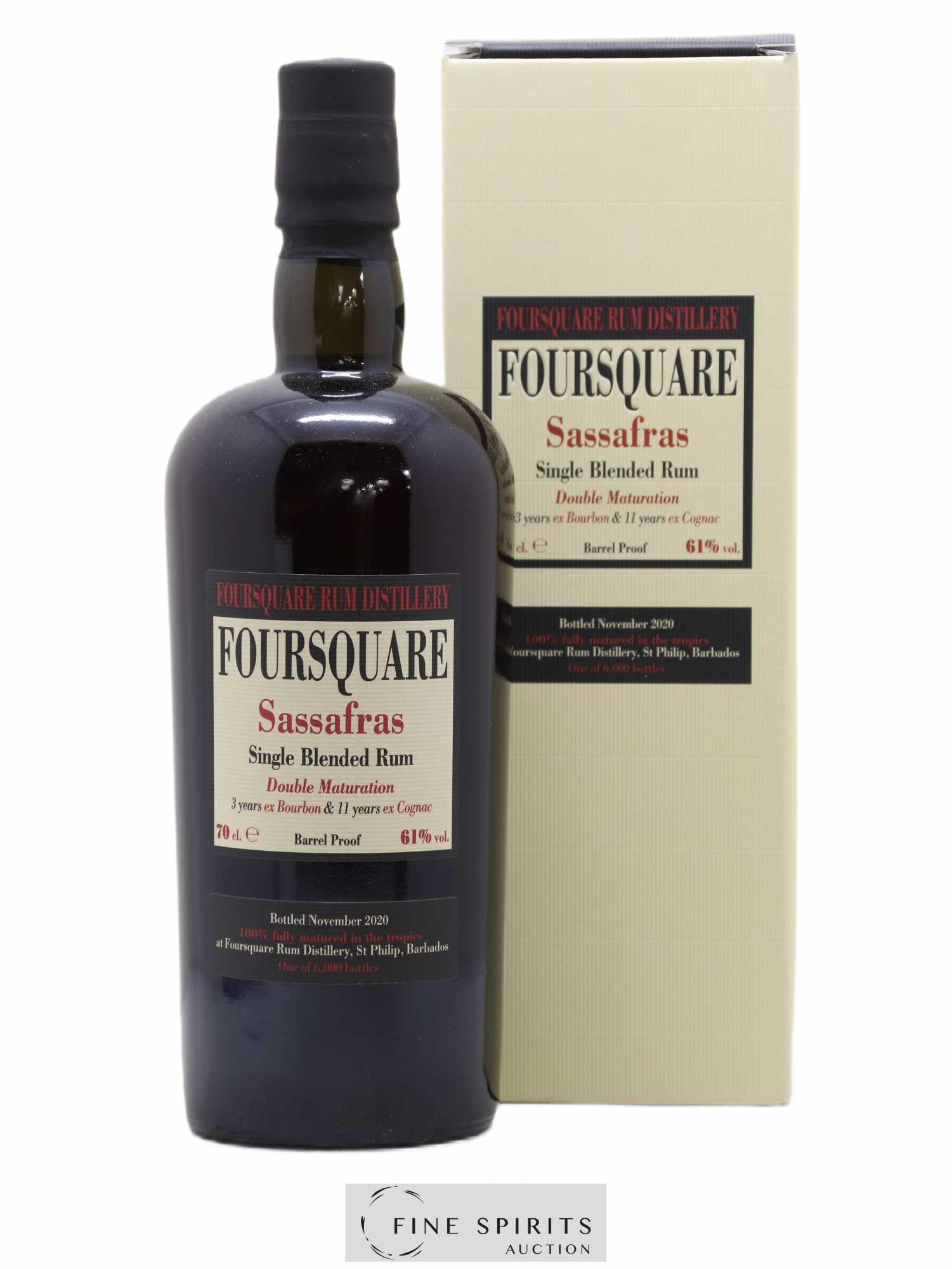 Foursquare Of. Sassafras Barrel Proof - One of 6000 - bottled 2020 Double Maturation