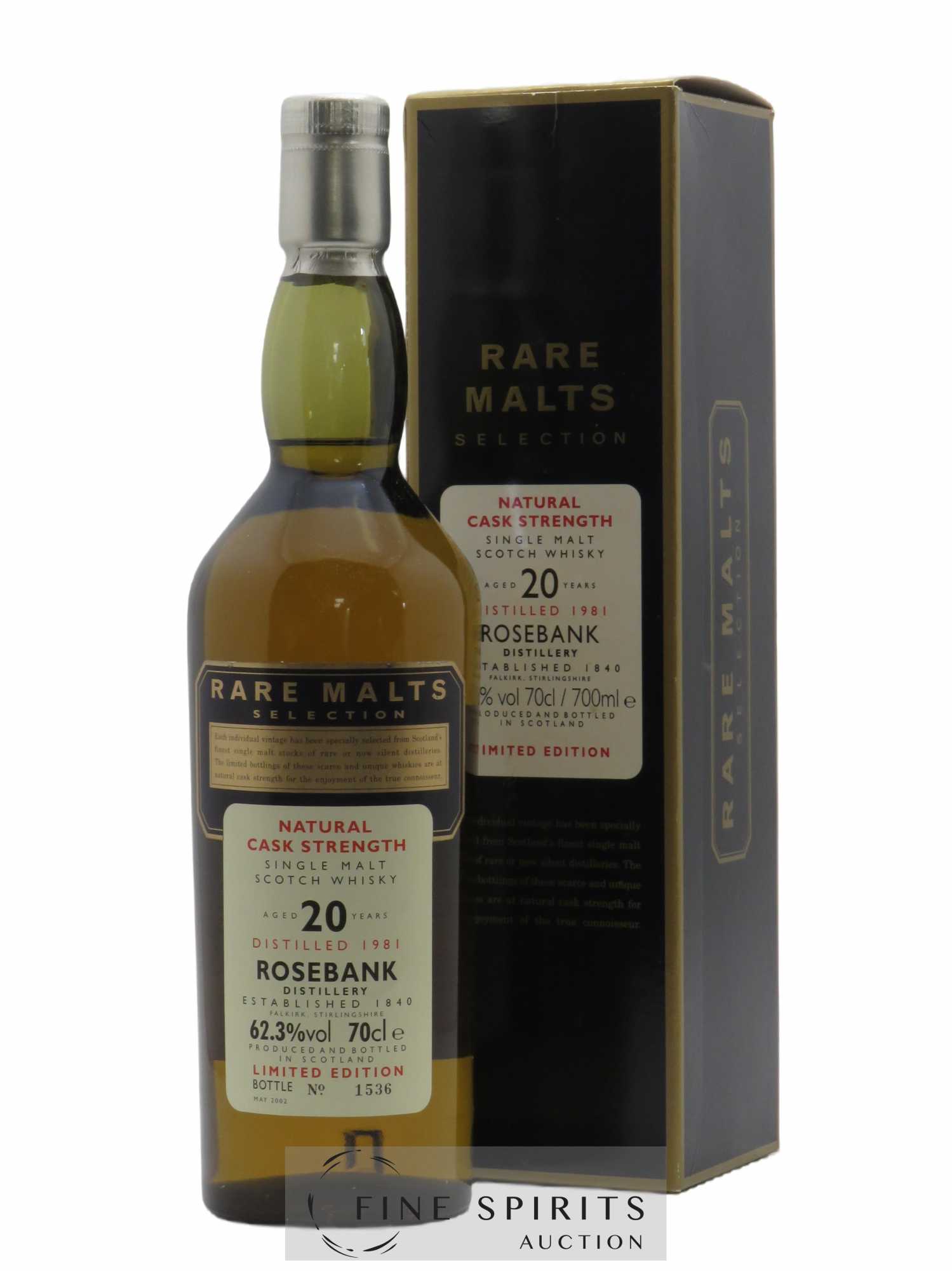 Rosebank 20 years 1981 Of. Rare Malts Selection Natural Cask Strengh - bottled 2002 Limited Edition