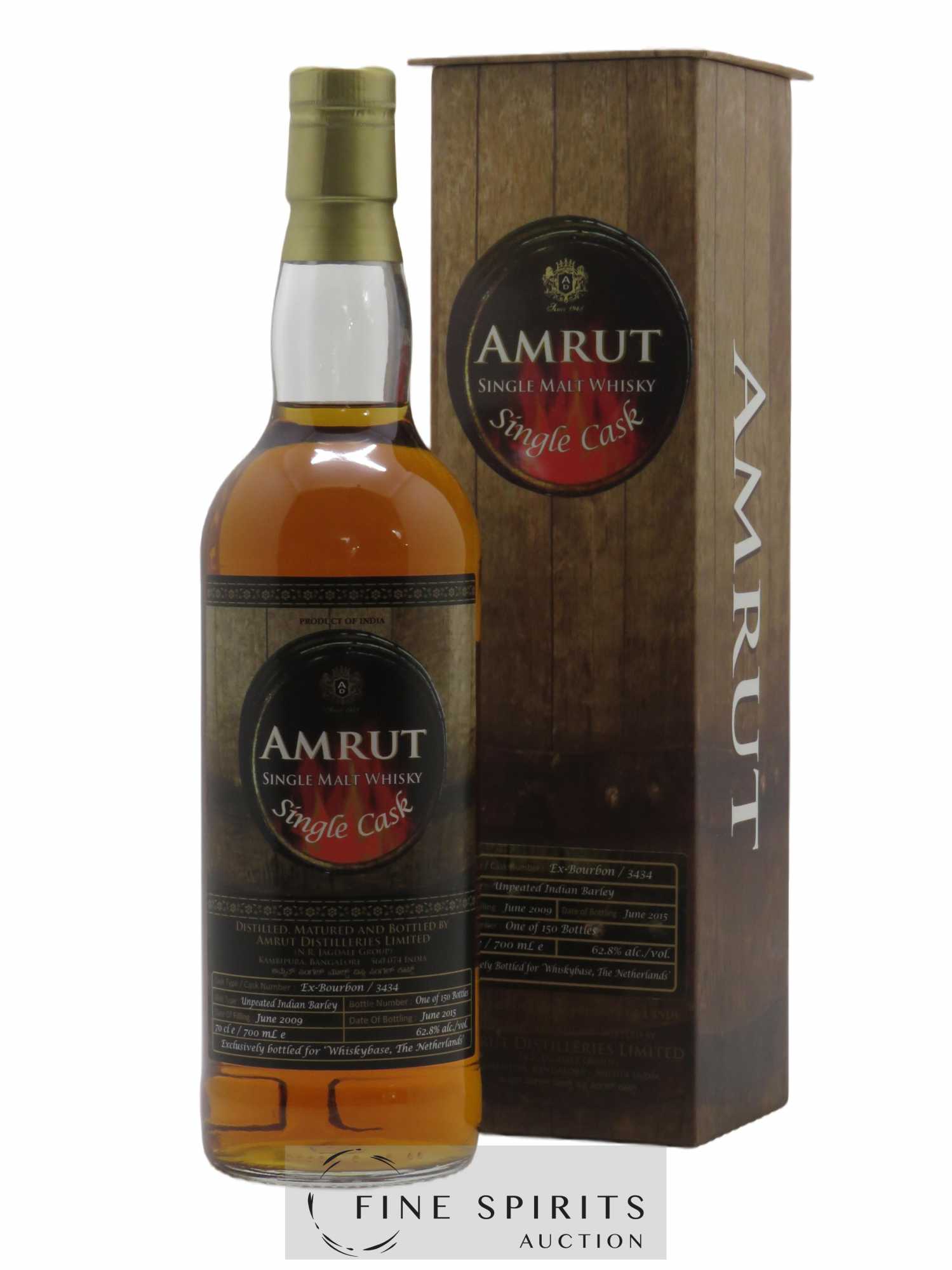 Amrut 2009 Of. Single Cask Ex-Bourbon Cask n°3434 - bottled 2015 Whiskybase NL