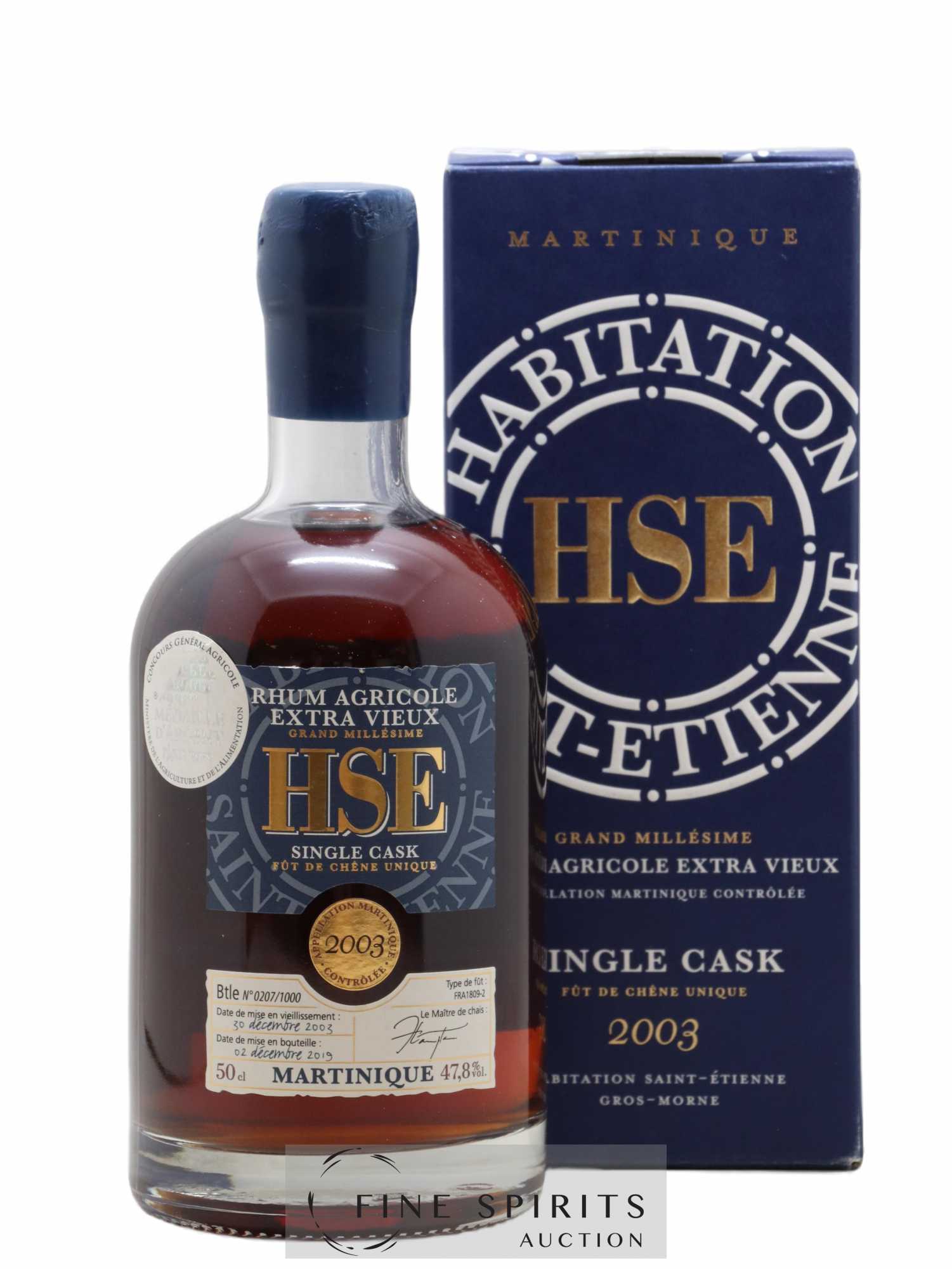 HSE 2003 Of. Single Cask n°FRA-1809-2 - One of 1000 - bottled 2019 Grand Millésime